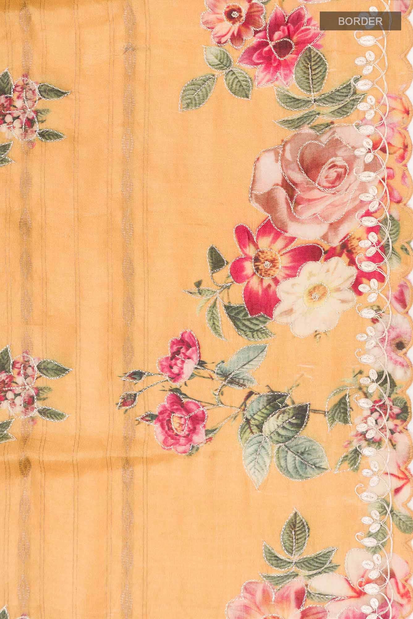 Yellow Bhagalpuri Tussar Silk Saree
