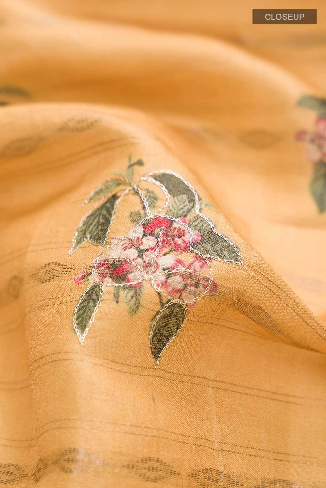 Yellow Bhagalpuri Tussar Silk Saree