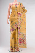 Yellow Bhagalpuri Tussar Silk Saree