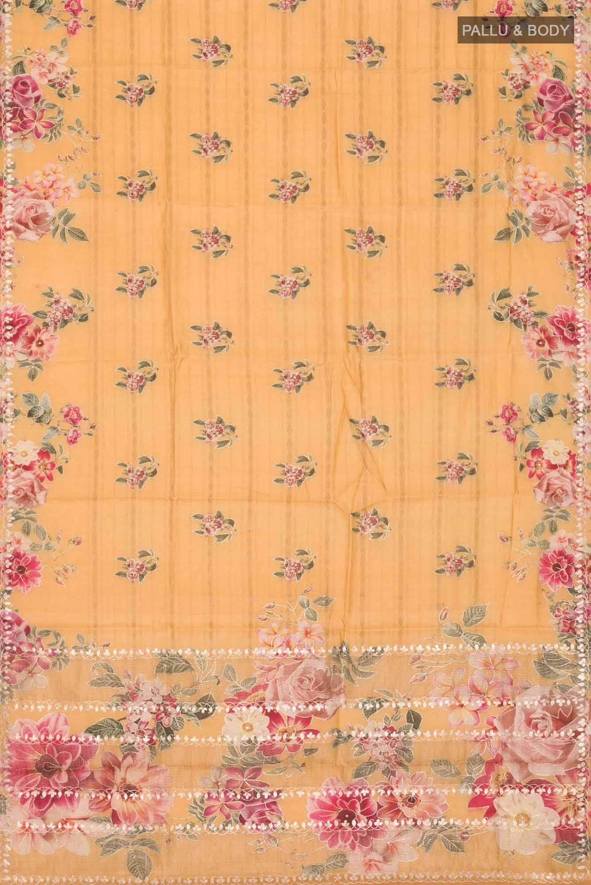 Yellow Bhagalpuri Tussar Silk Saree