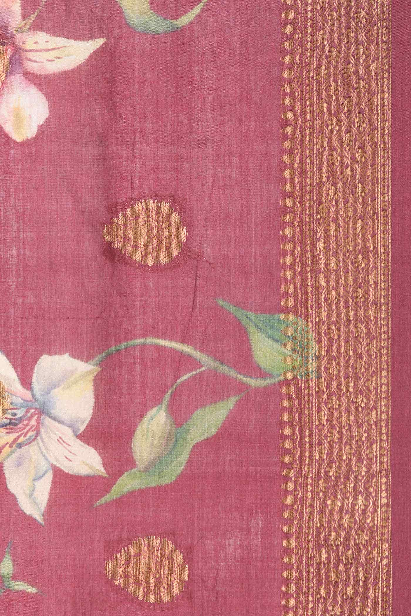 Maroon Dual Tone Tussar Silk Saree