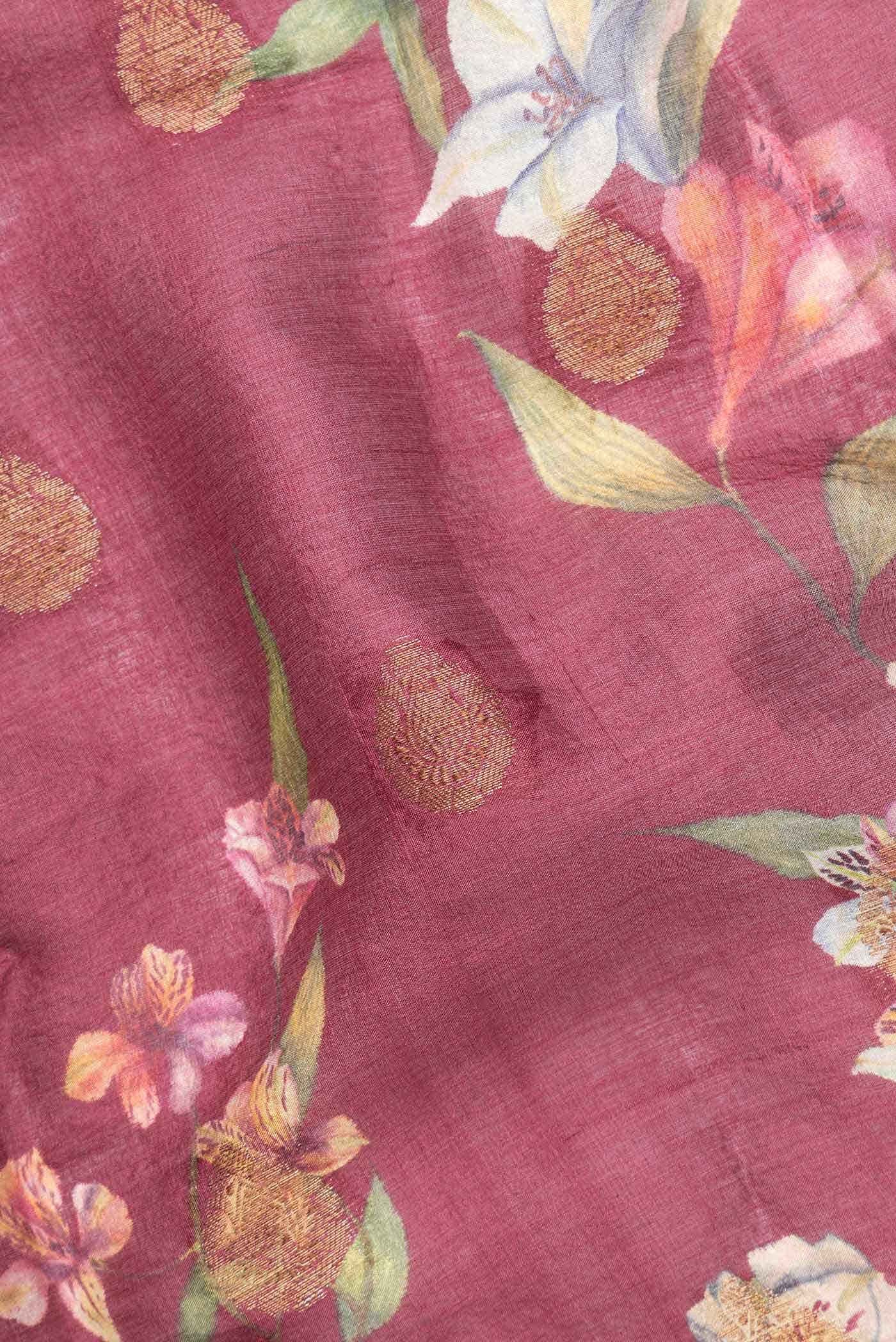 Maroon Dual Tone Tussar Silk Saree