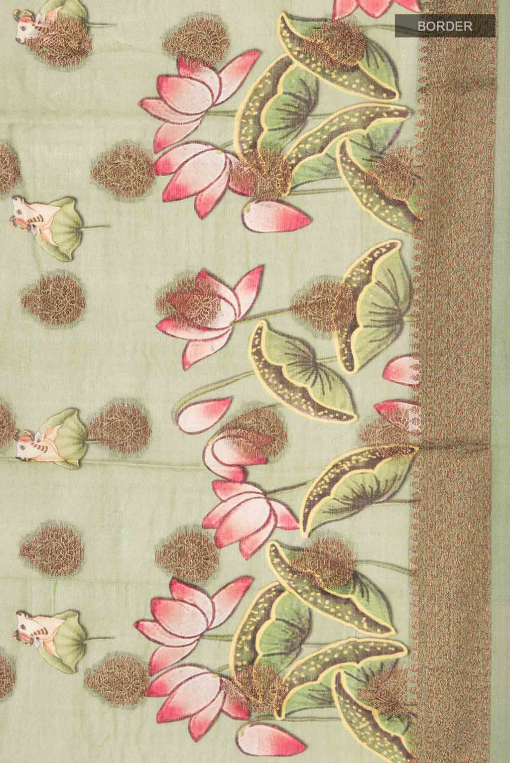 Green Banarasi Tussar Silk Saree