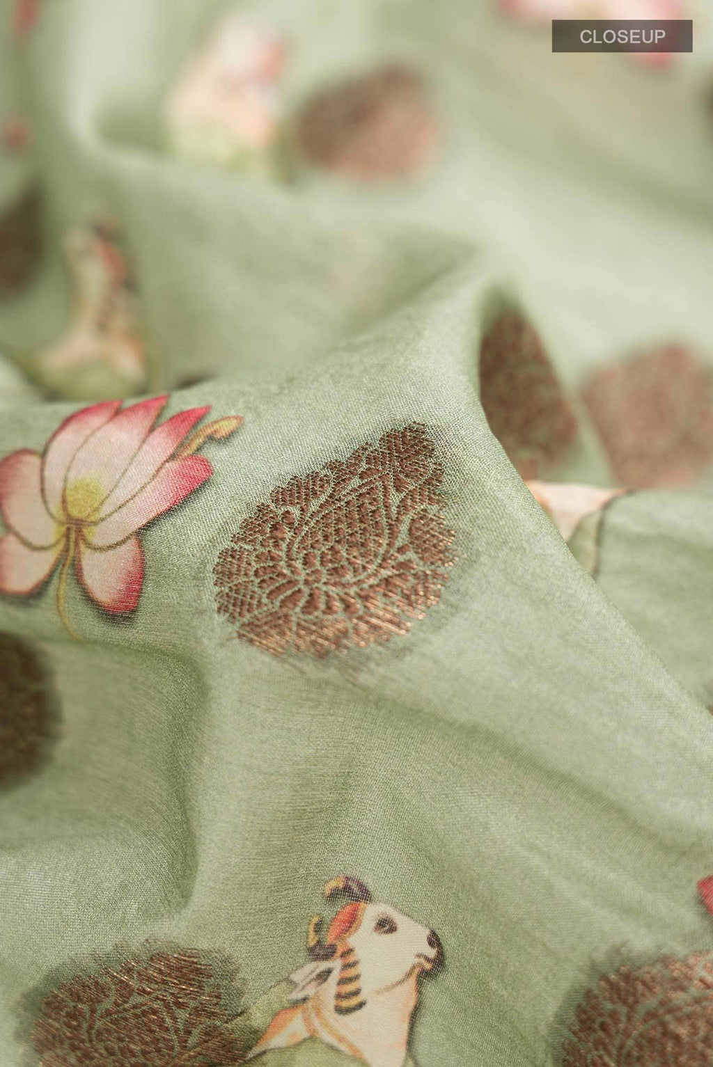 Green Banarasi Tussar Silk Saree