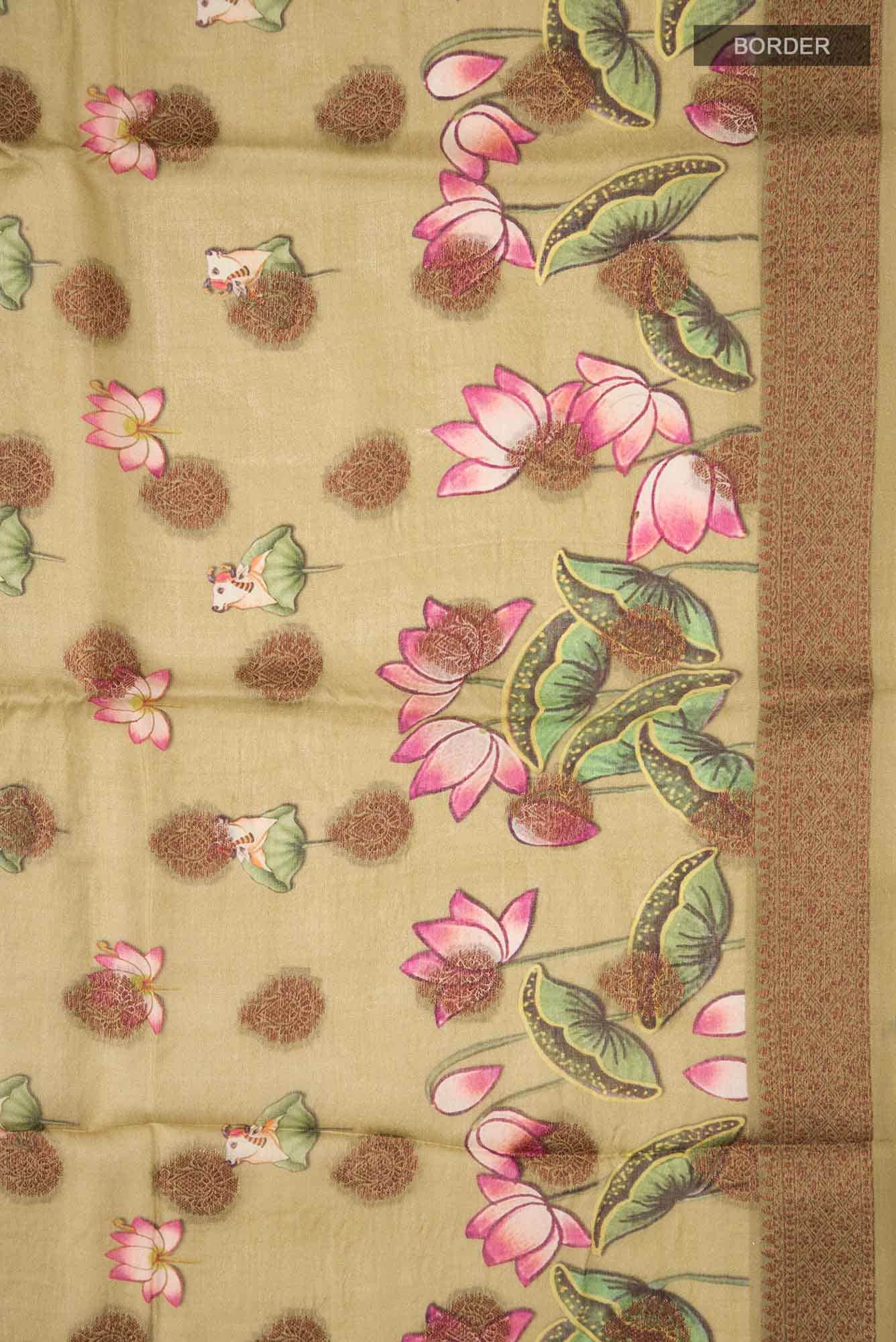 Green Banarasi Tussar Silk Saree