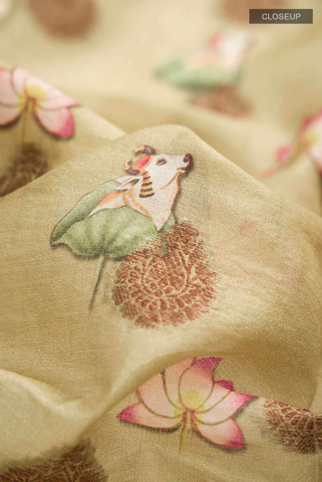 Green Banarasi Tussar Silk Saree