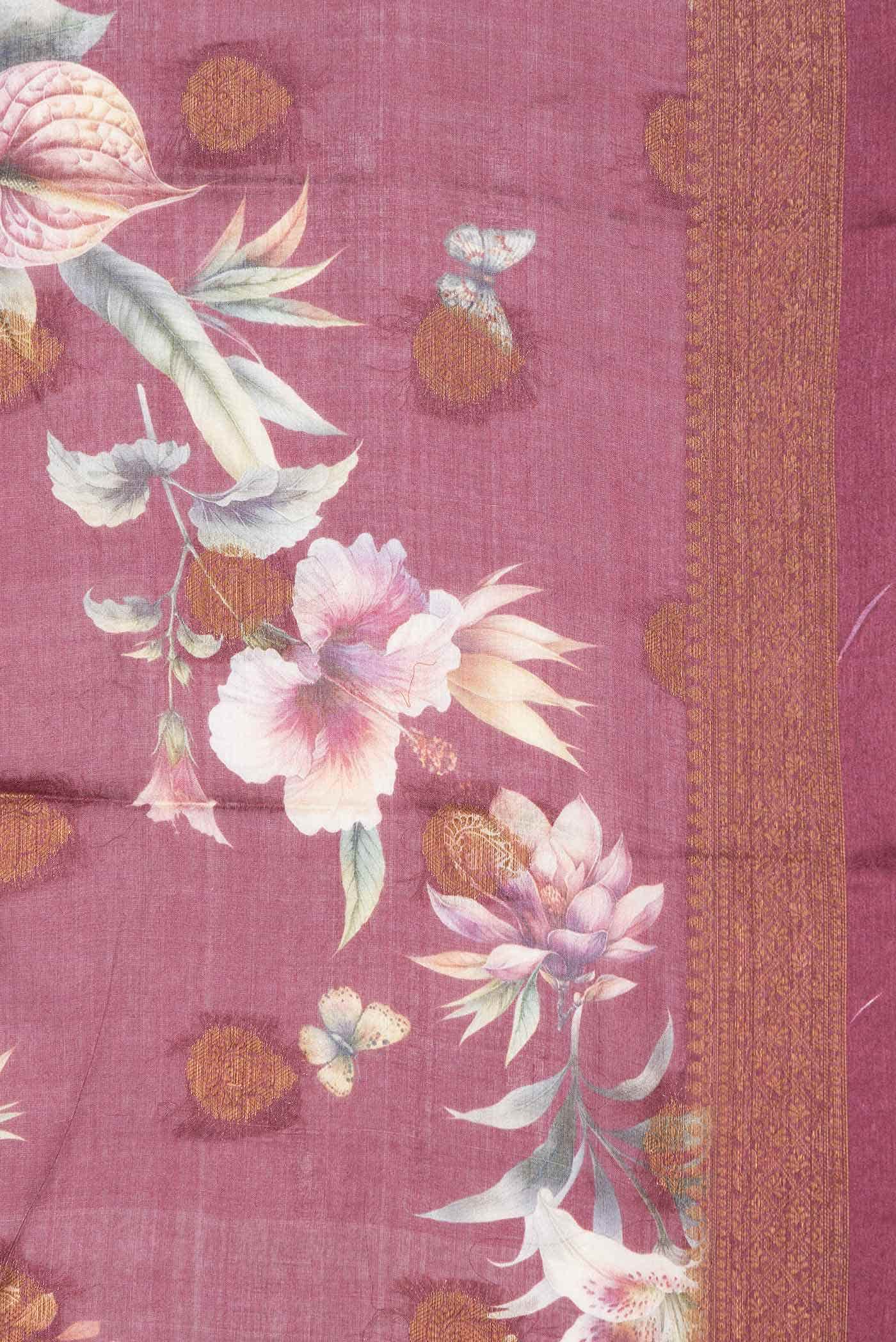 Maroon Dual Tone Tussar Silk Saree