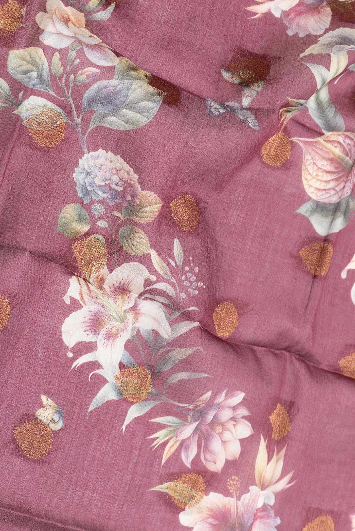 Maroon Dual Tone Tussar Silk Saree