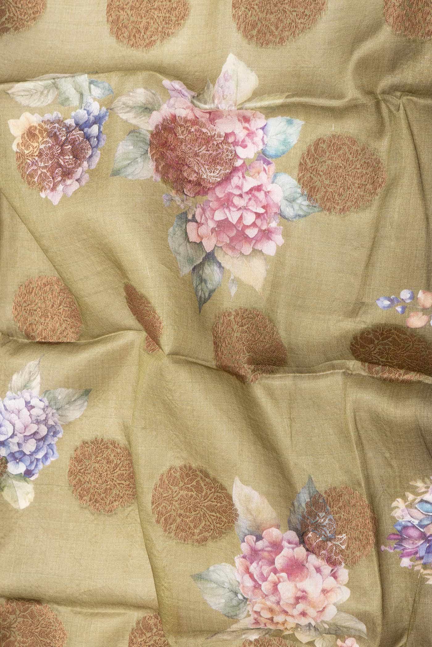 Green Dual Tone Tussar Silk Saree