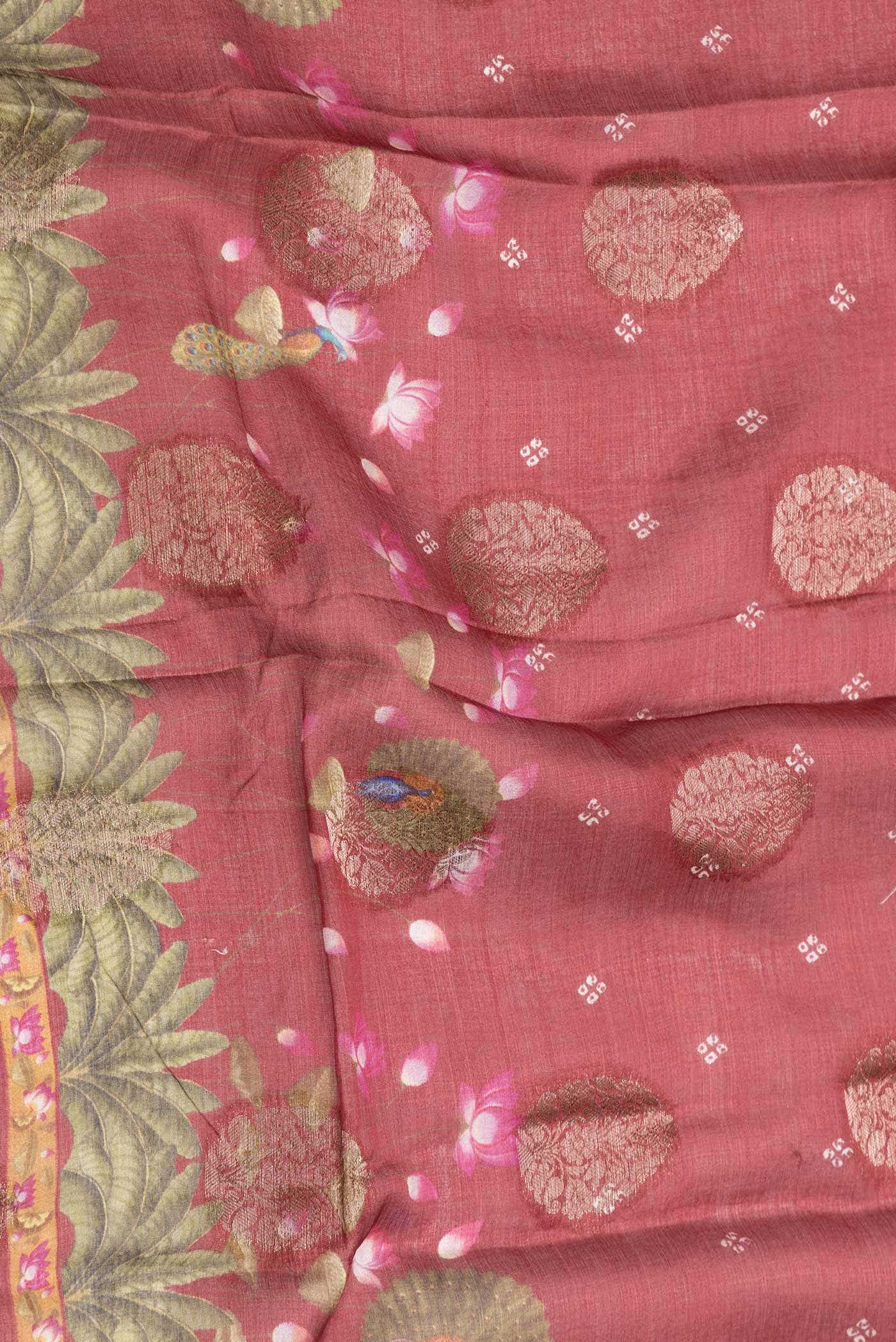 Maroon Dual Tone Tussar Silk Saree