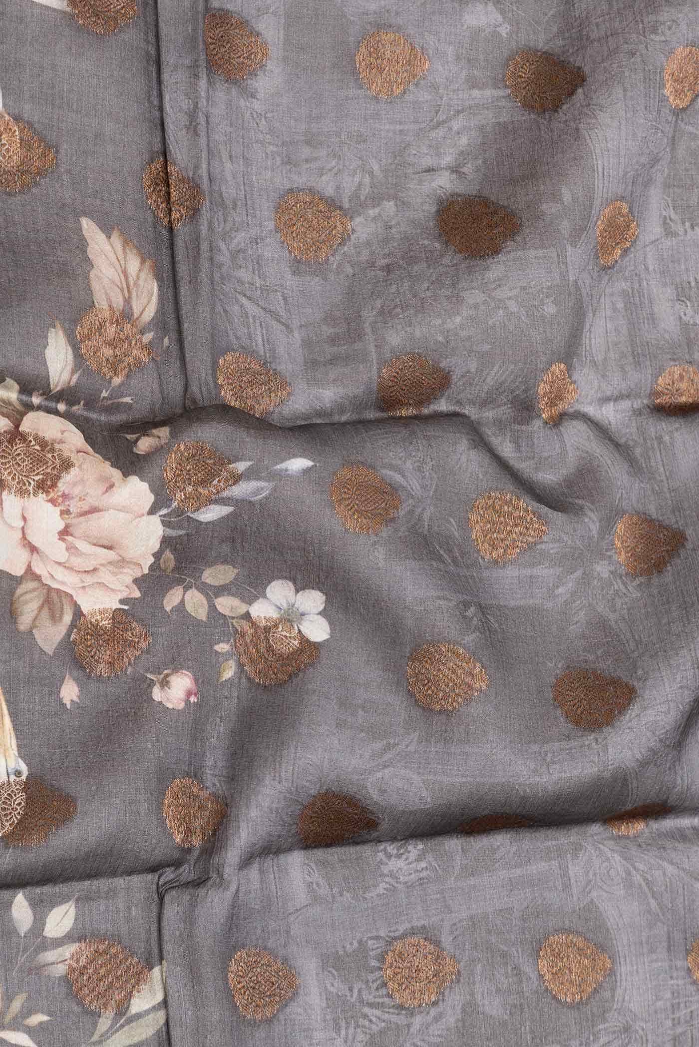 Black Dual Tone Tussar Silk Saree