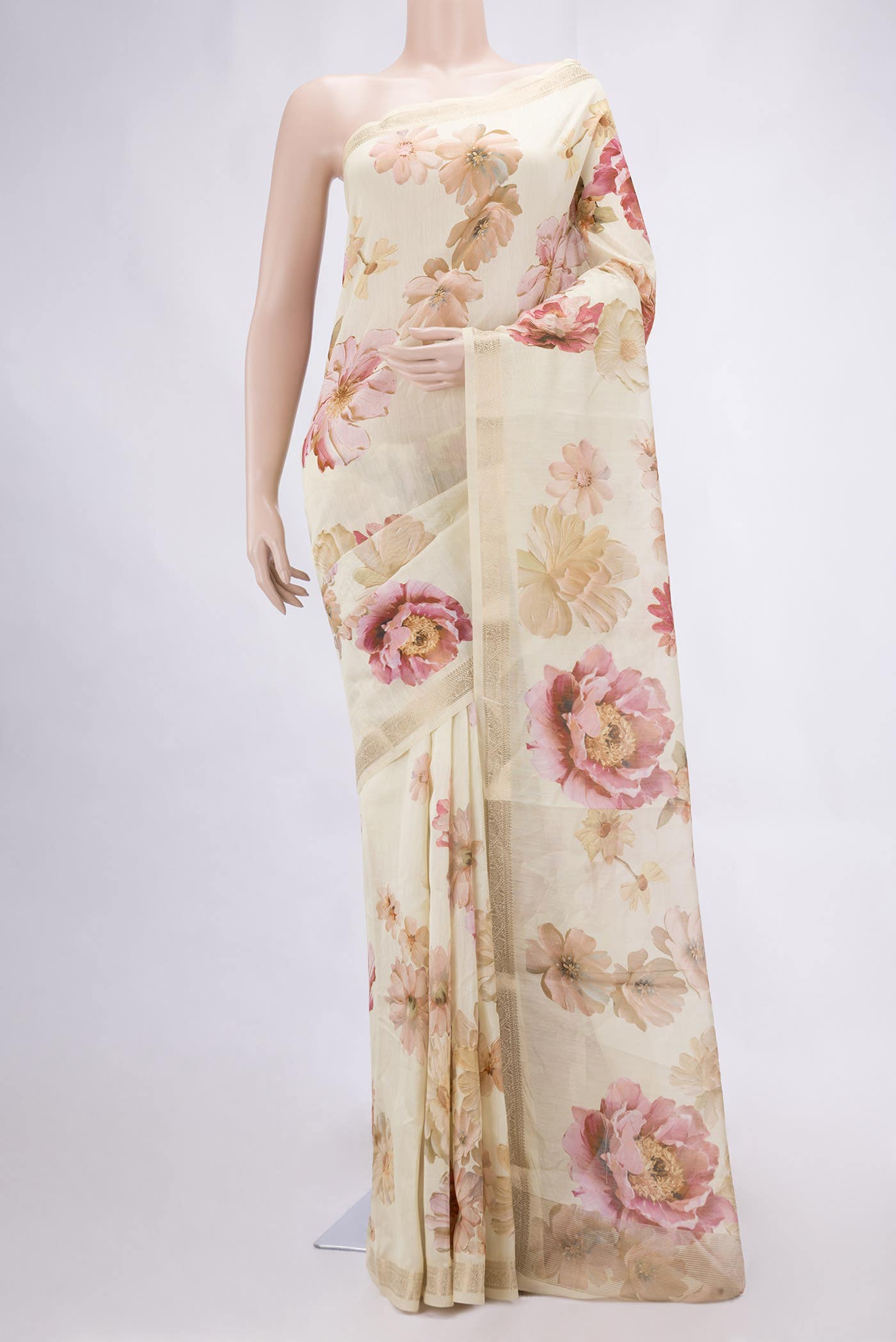 Sandal Chanderi Silk Saree