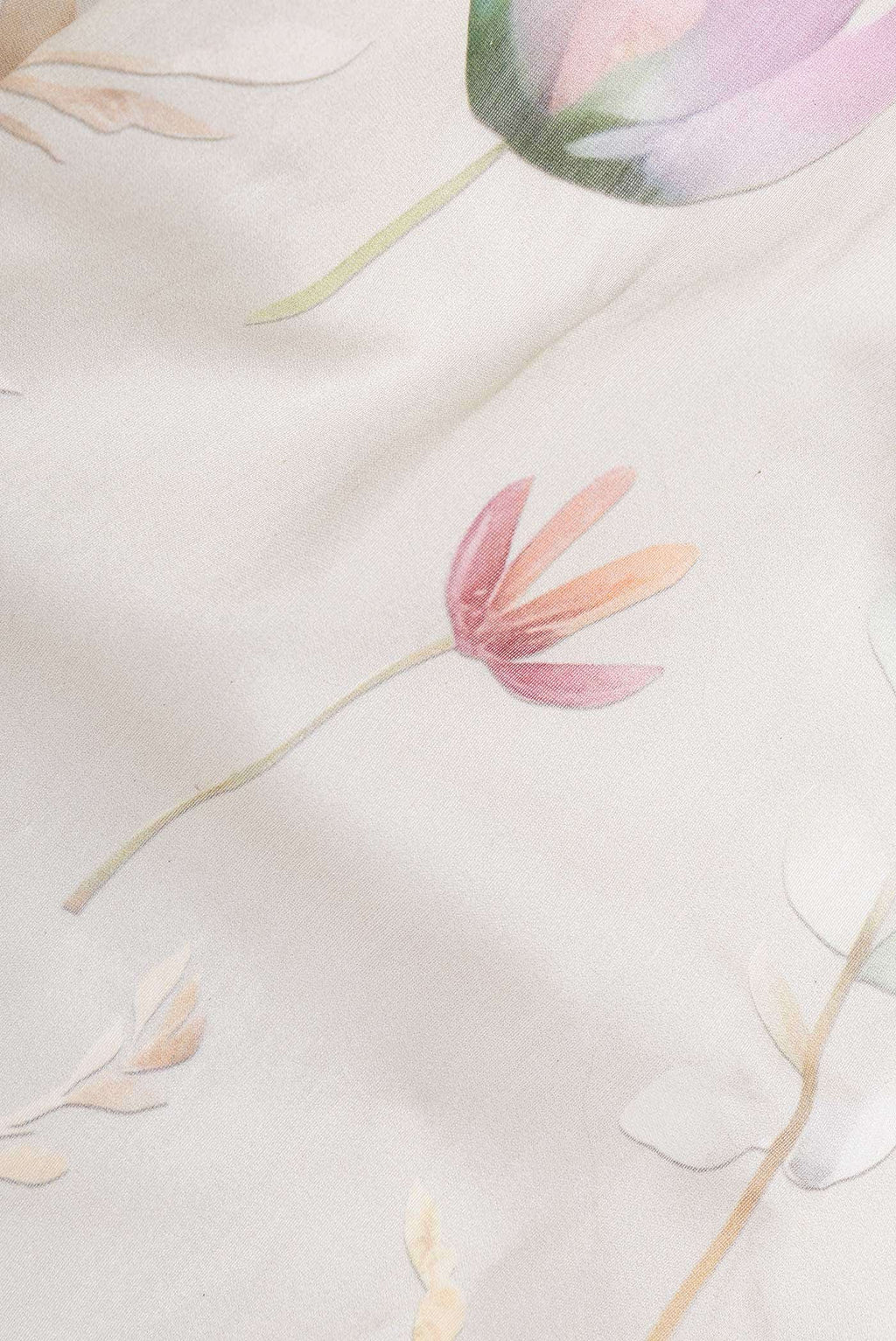 Beige Chanderi Silk Saree