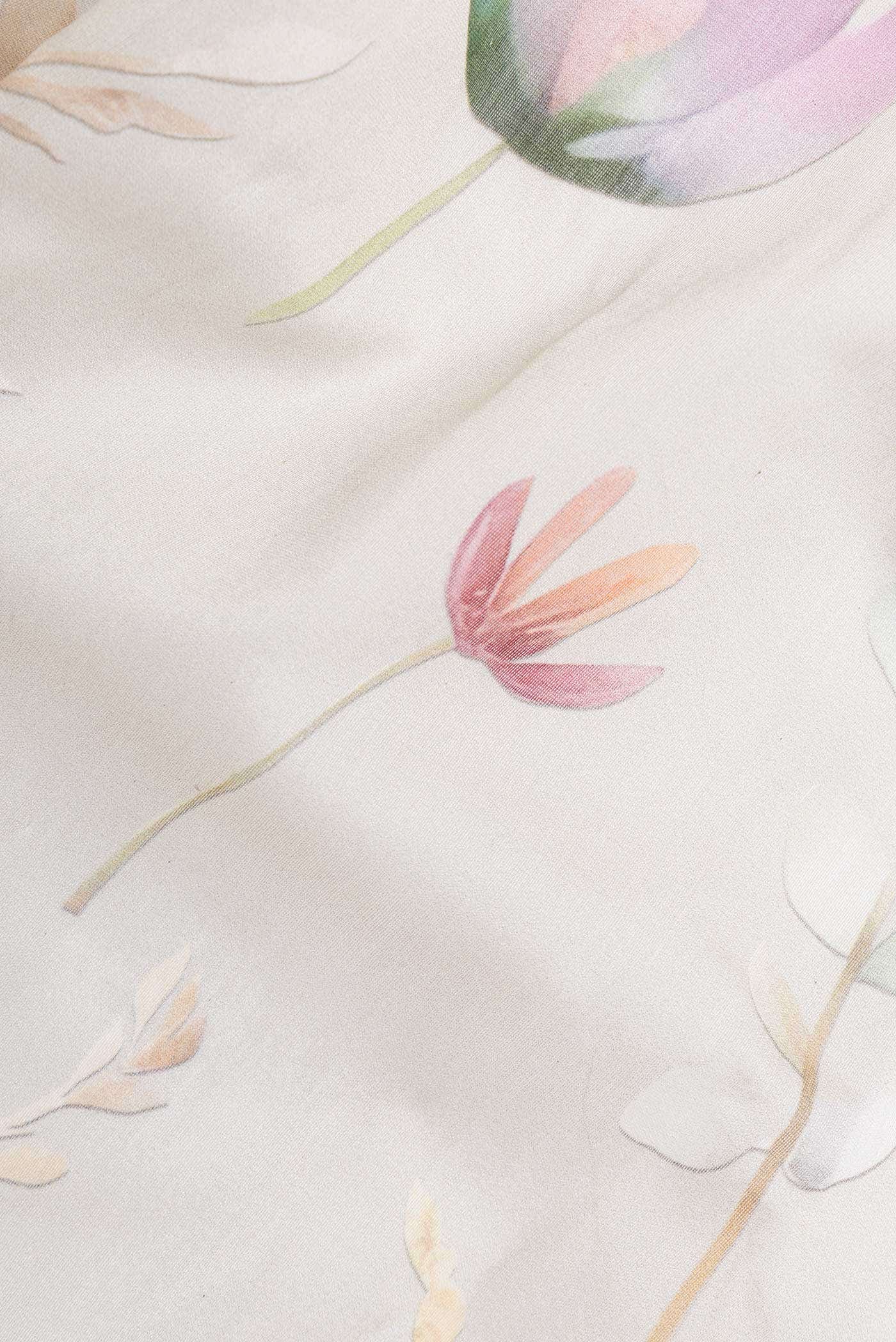 Beige Chanderi Silk Saree