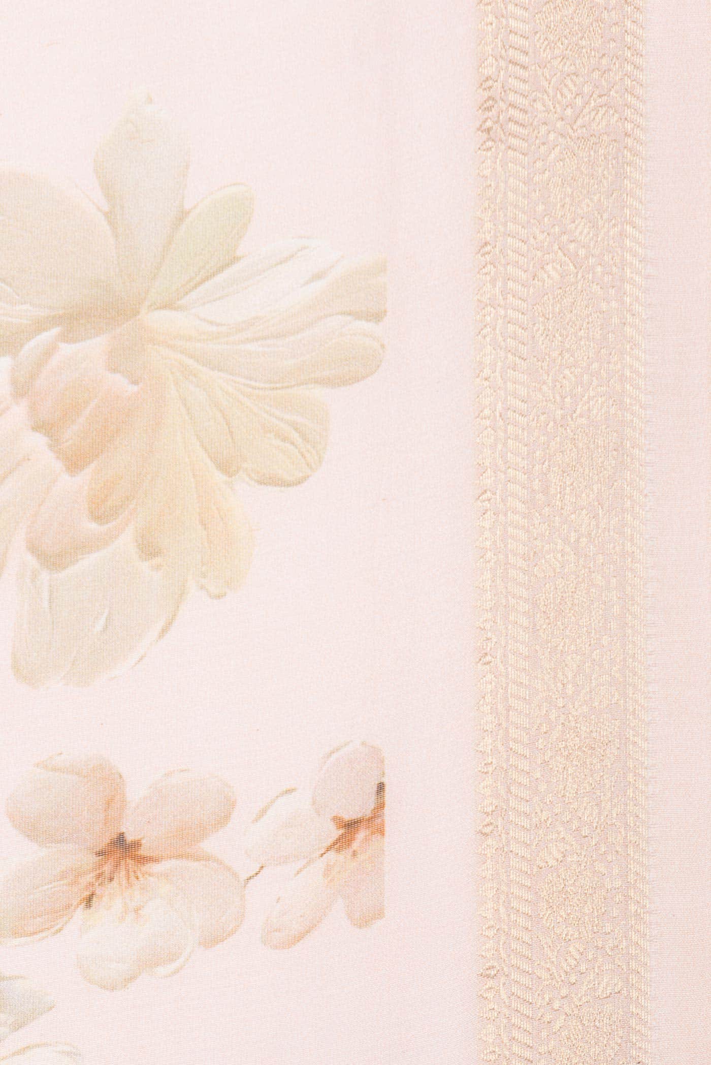 Rose Gold Chanderi Silk Saree