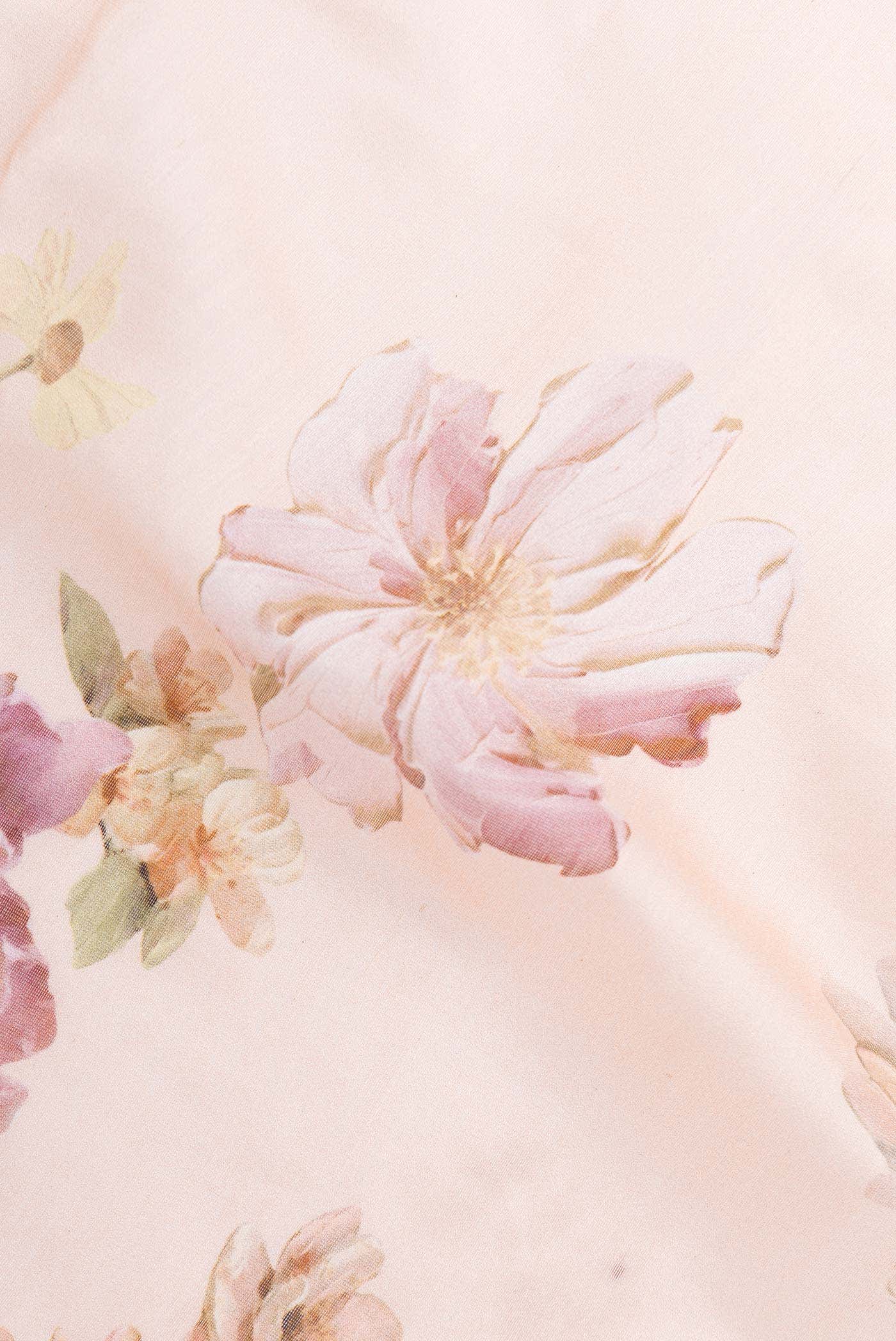 Rose Gold Chanderi Silk Saree