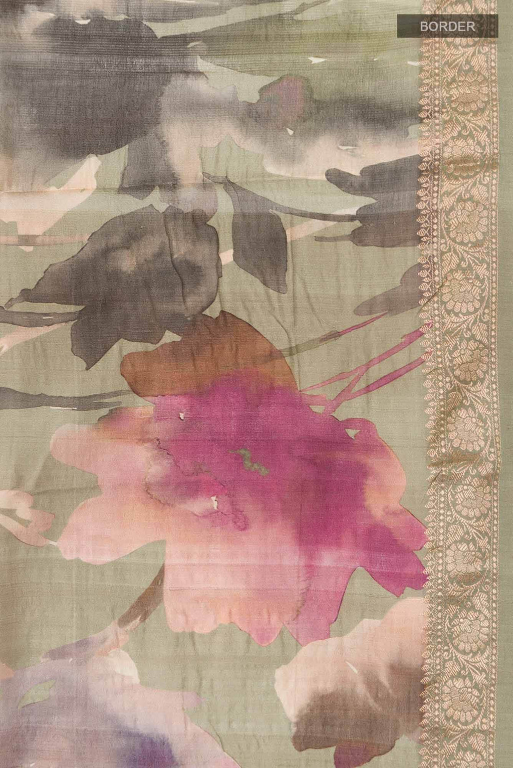 Green Bhagalpuri Tussar Silk Saree