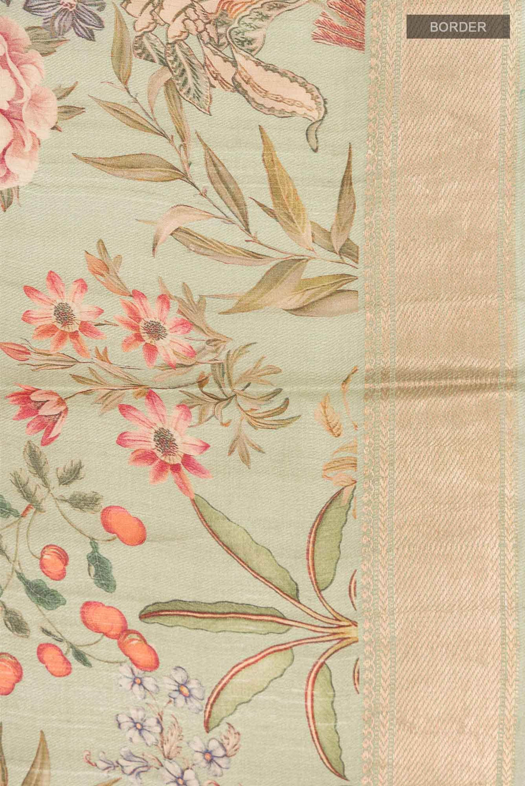 Green Bhagalpuri Tussar Silk Saree