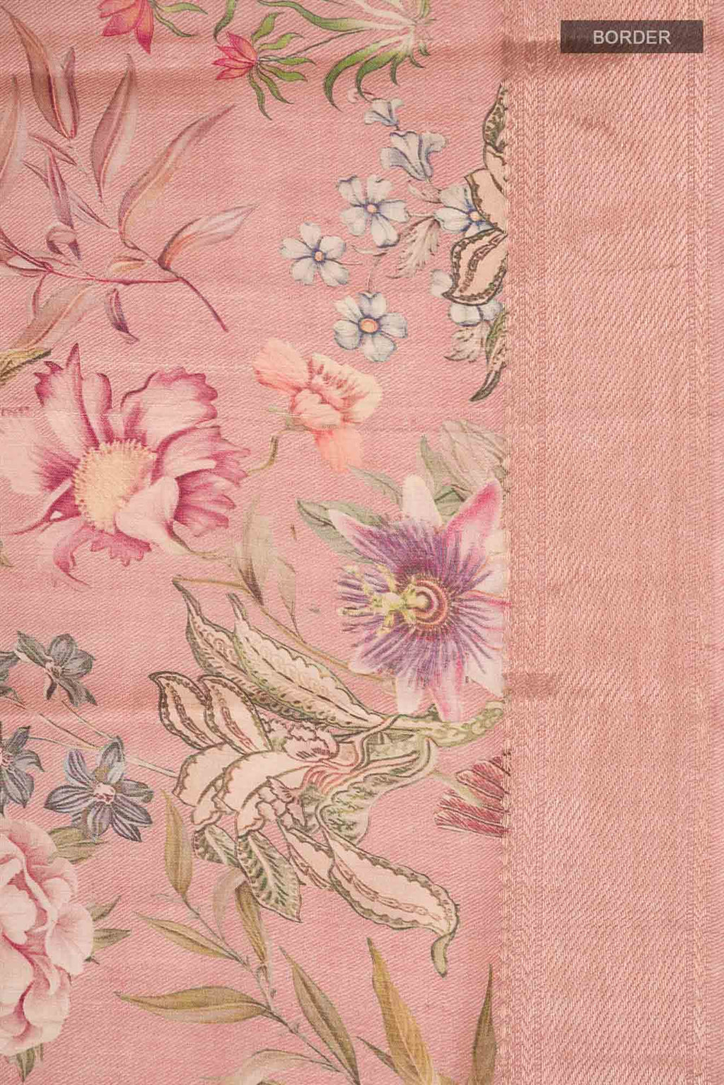 Peach Bhagalpuri Tussar Silk Saree