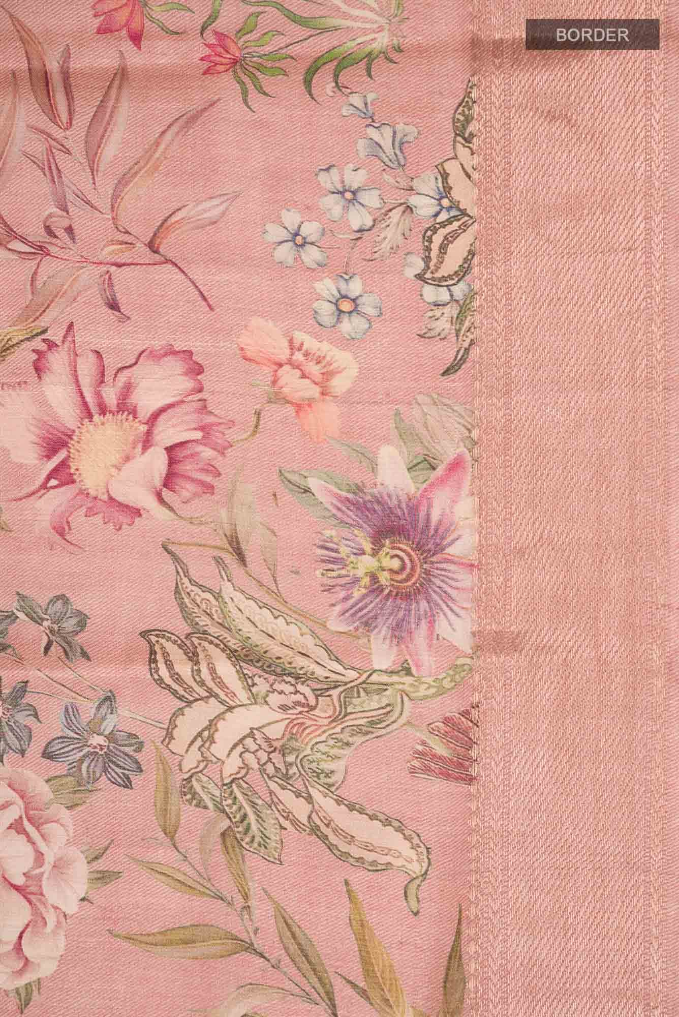 Peach Bhagalpuri Tussar Silk Saree