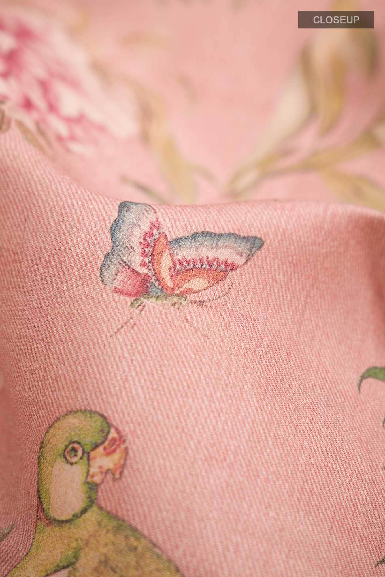 Peach Bhagalpuri Tussar Silk Saree