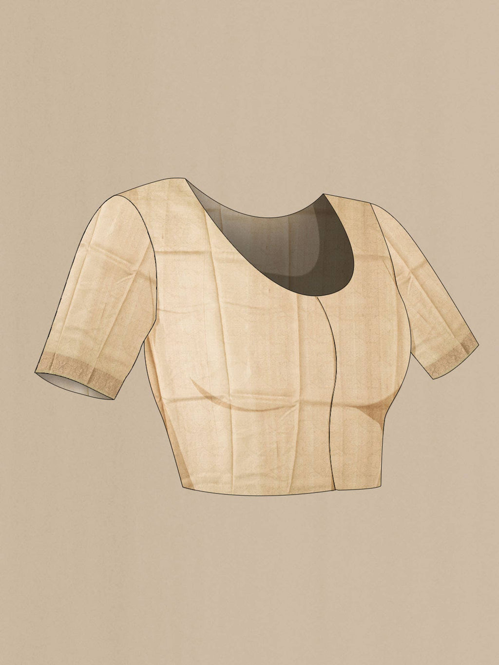 Beige Bhagalpuri Tussar Silk Saree