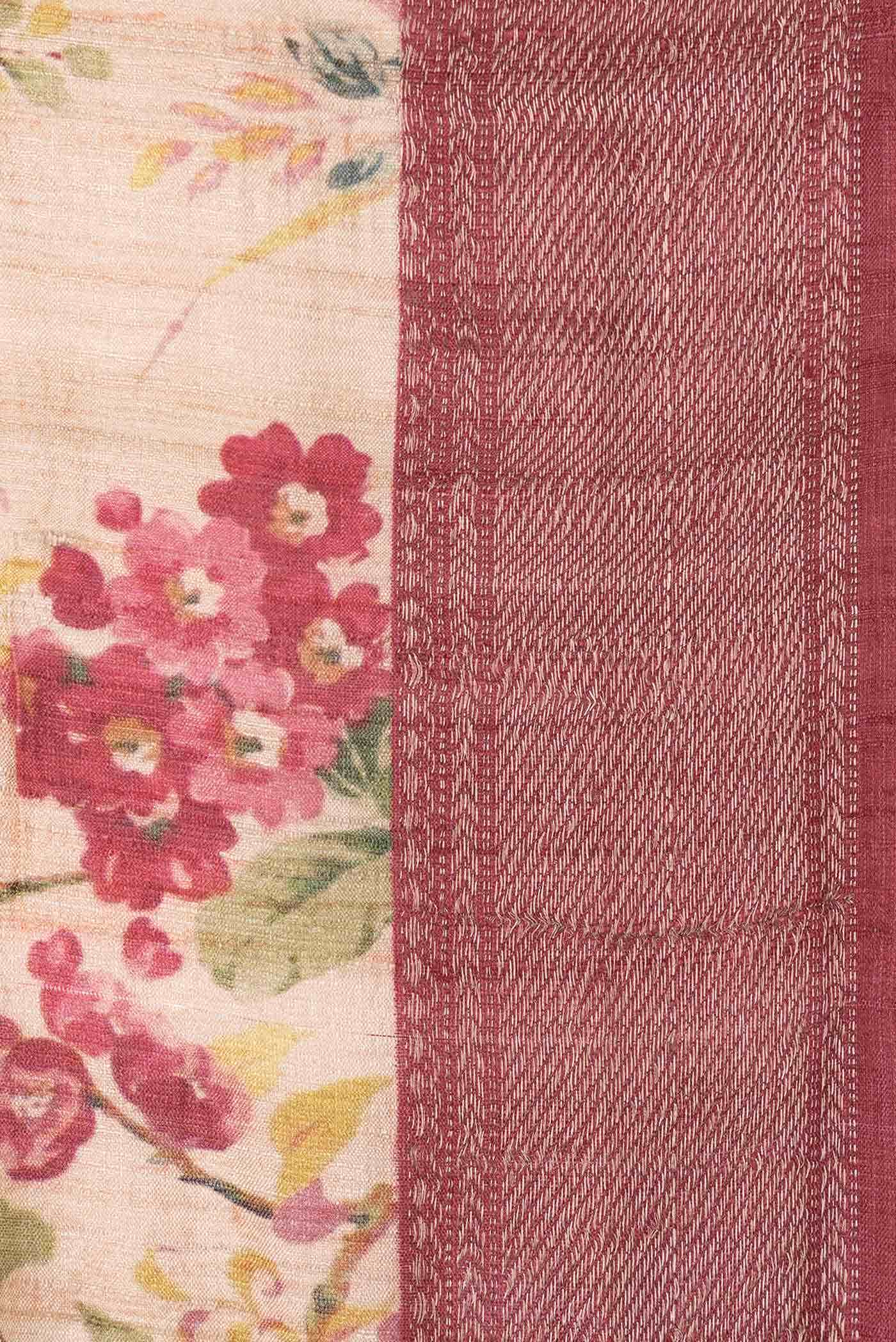 Golden Peach Tussar Silk Saree