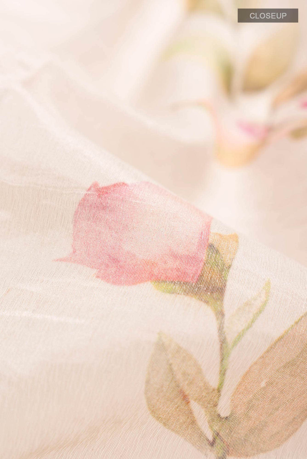 Cream Bhagalpuri Tussar Silk Saree