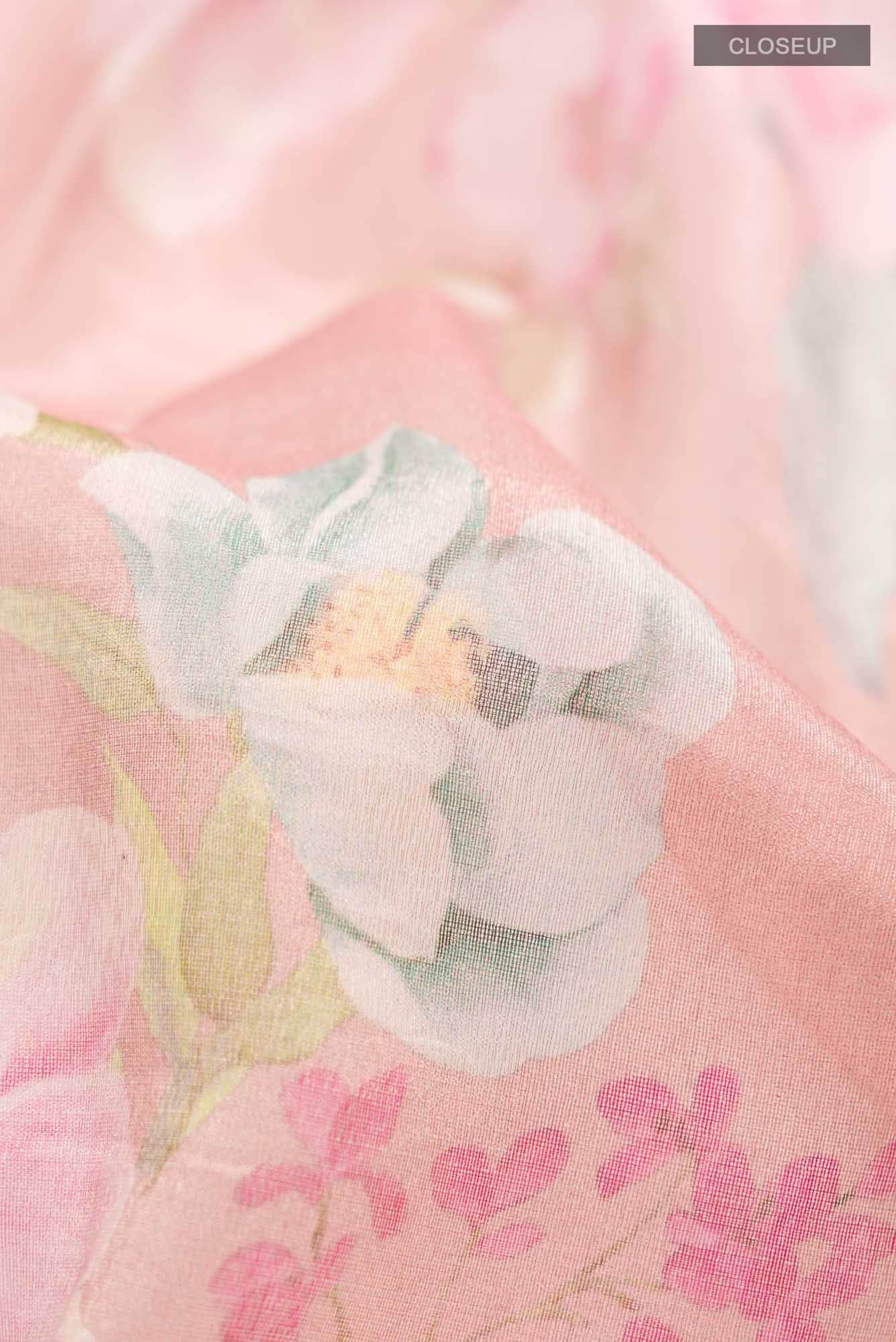 Rose Gold Bhagalpuri Tussar Silk Saree