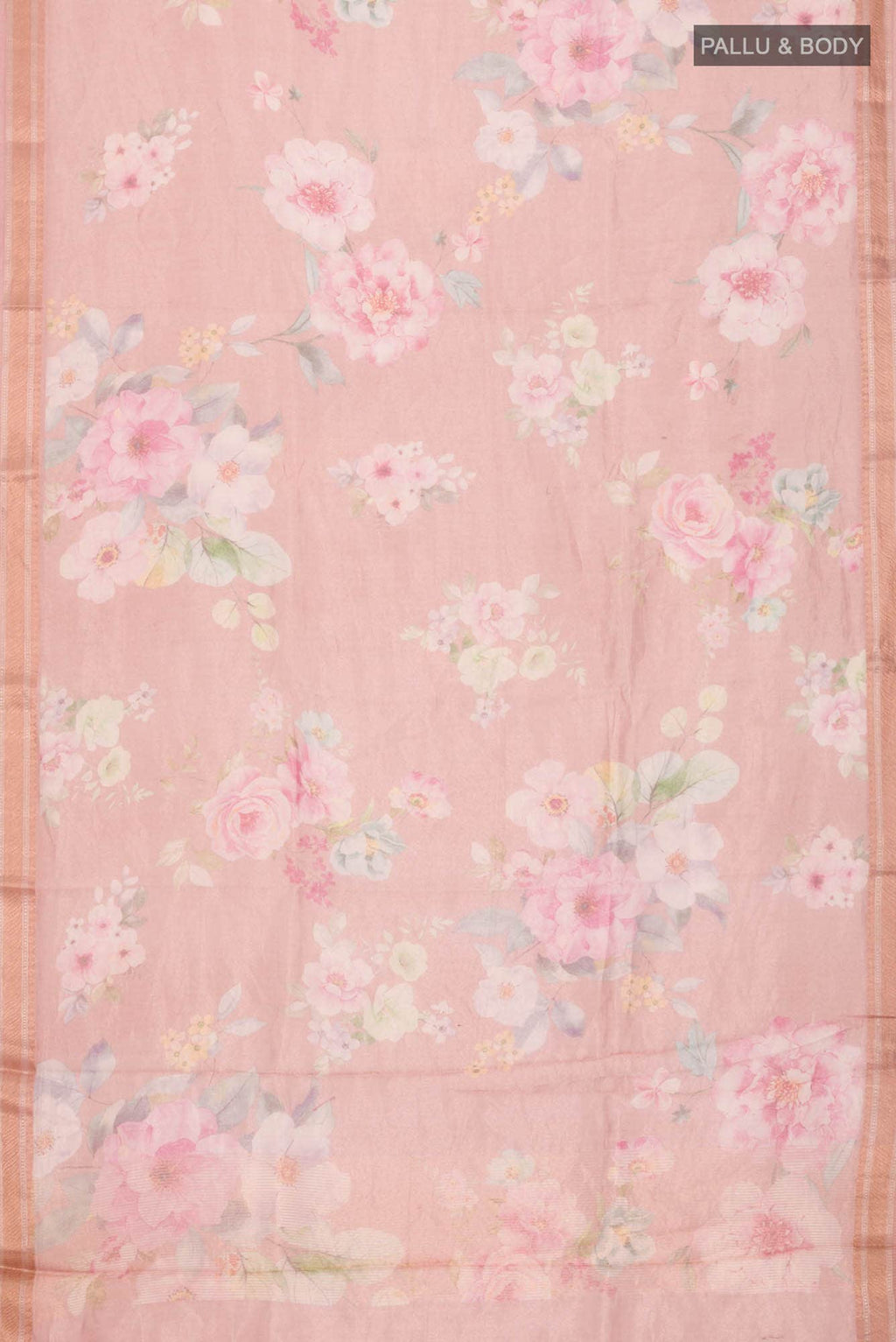 Rose Gold Bhagalpuri Tussar Silk Saree
