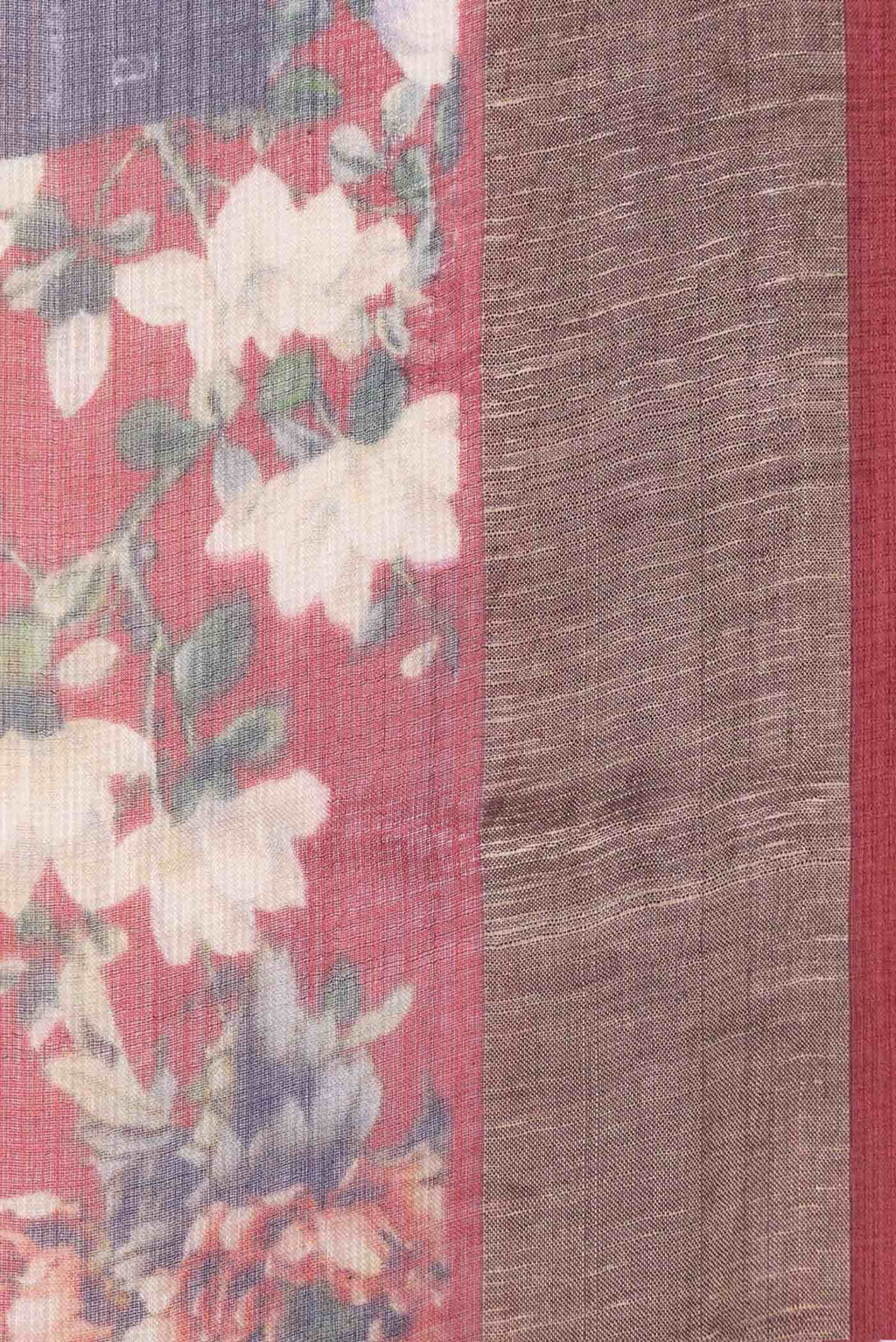 Maroon Tussar Silk Saree