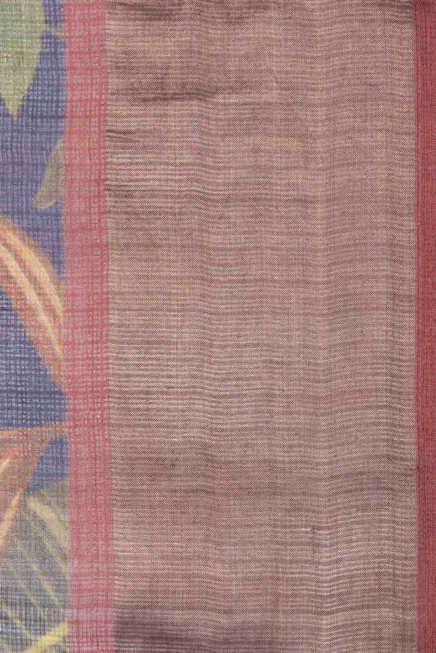 Navy Blue Tussar Silk Saree
