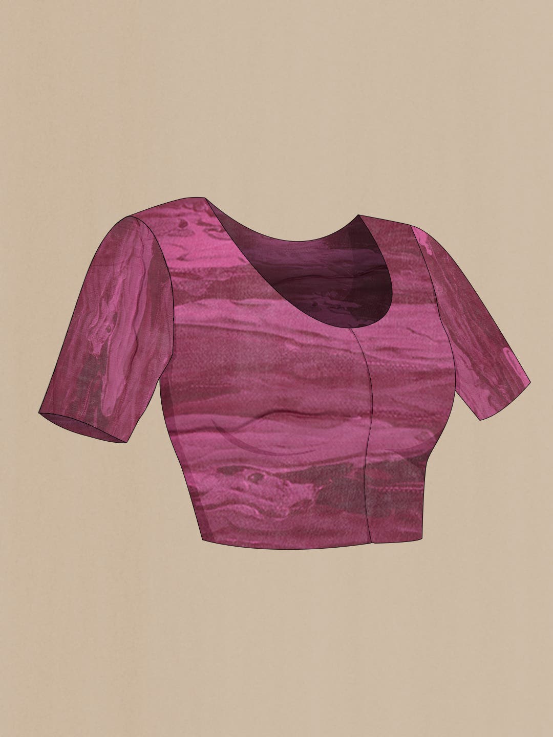 Dark Pink Tussar Silk Saree