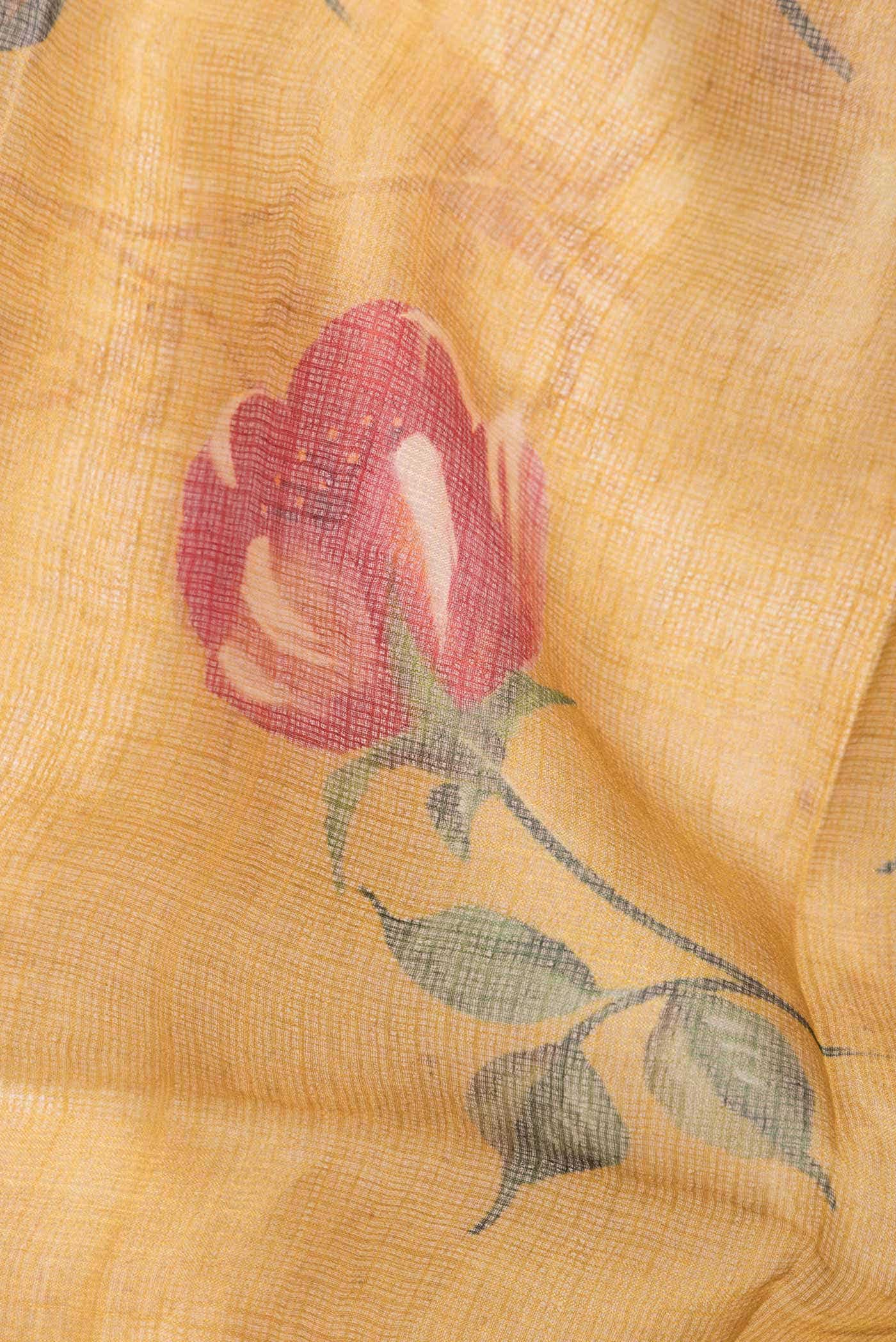 Mustard Tussar Silk Saree