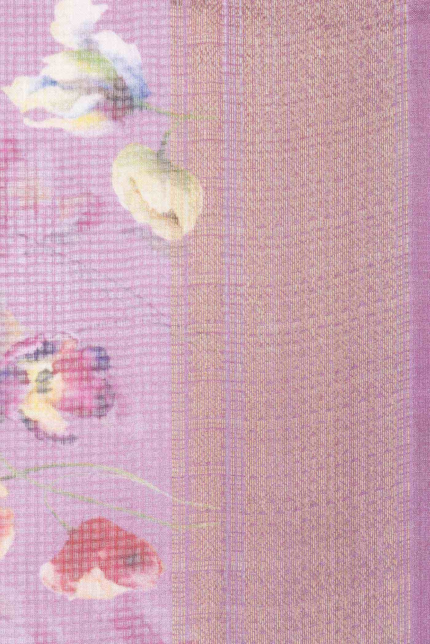 Purple Tussar Silk Saree