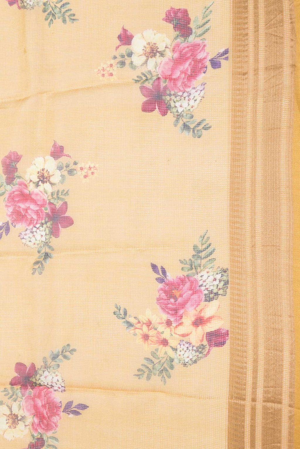 Mustard Dual Tone Kota Silk Saree