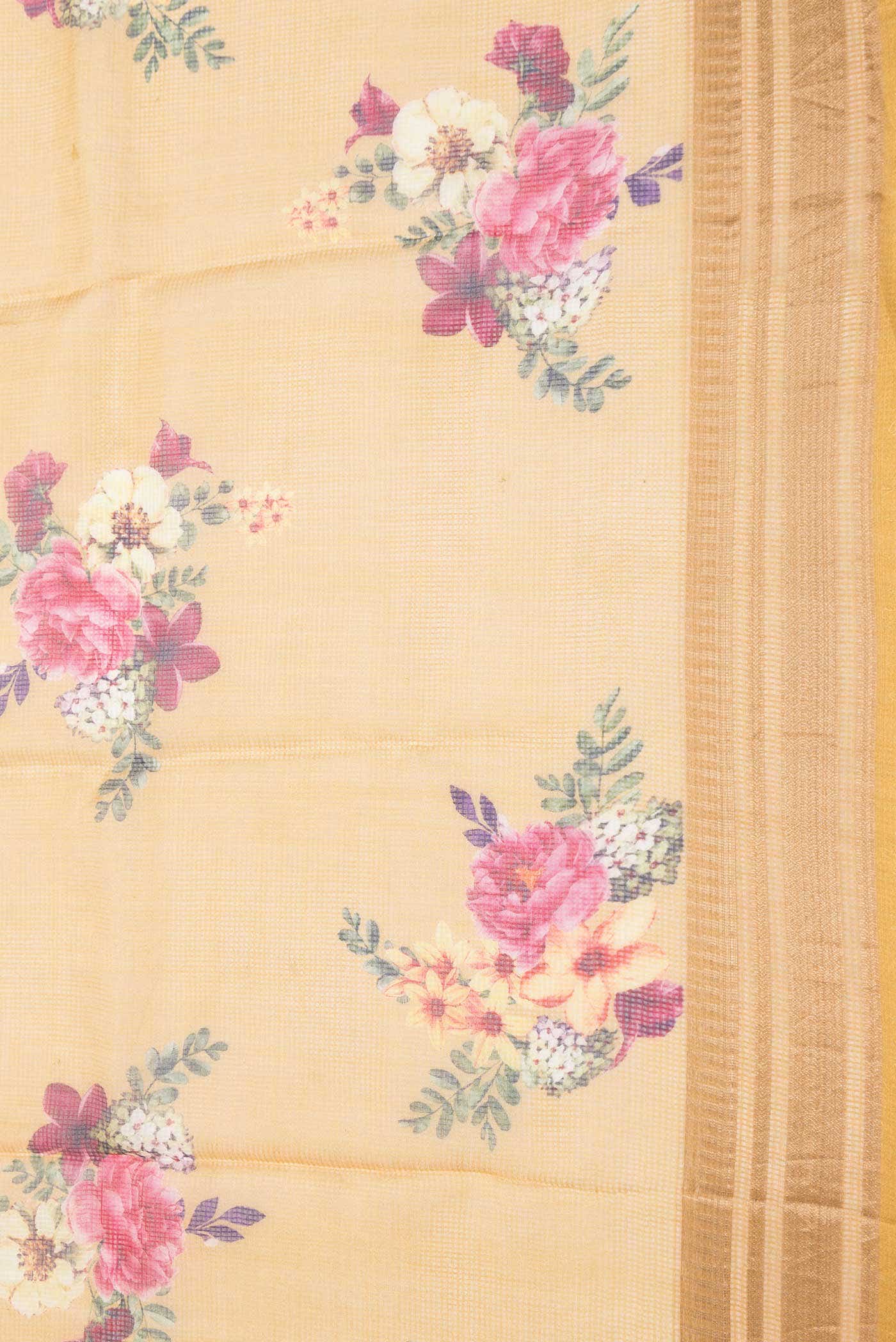 Mustard Dual Tone Kota Silk Saree
