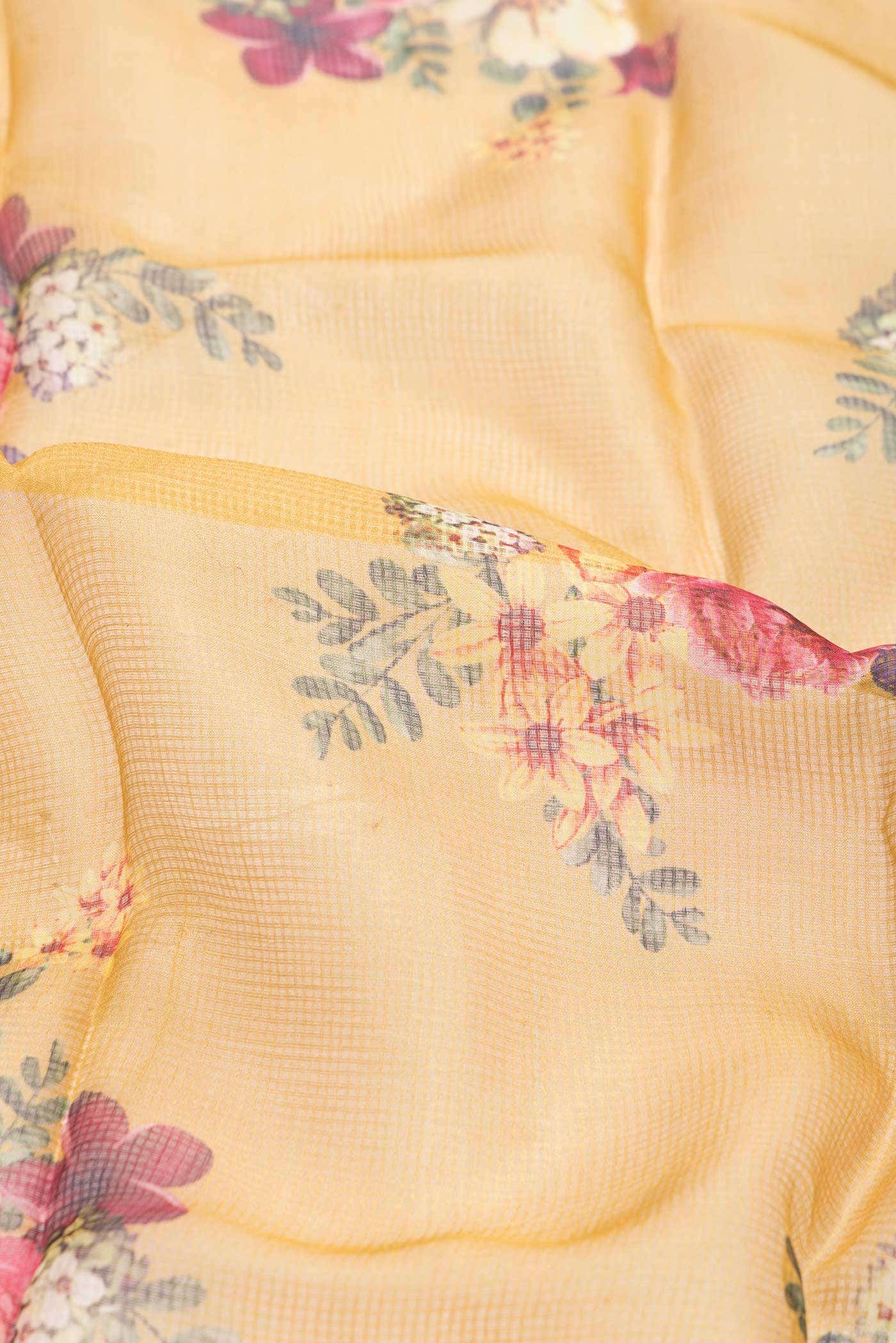 Mustard Dual Tone Kota Silk Saree