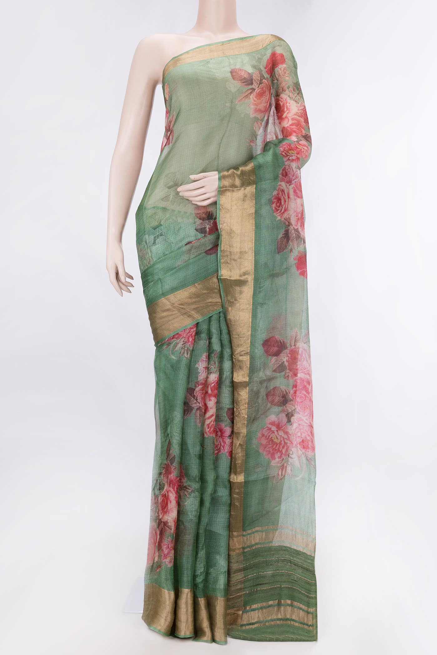 Green Dual Tone Kota Silk Saree
