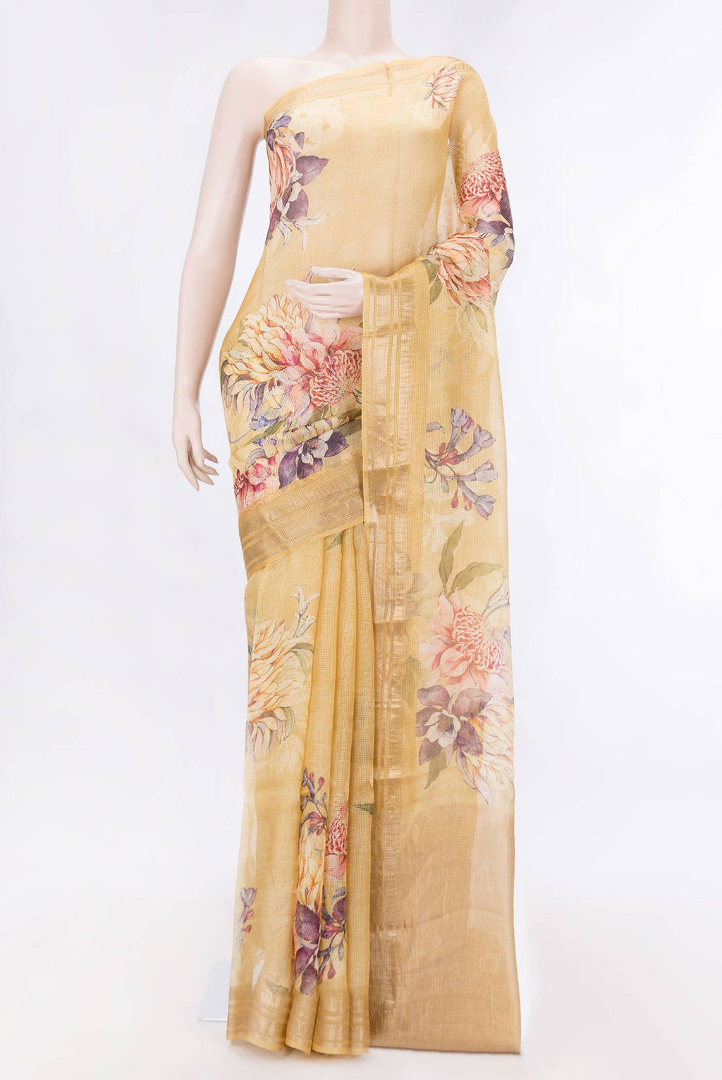 Sandal Dual Tone Kota Silk Saree