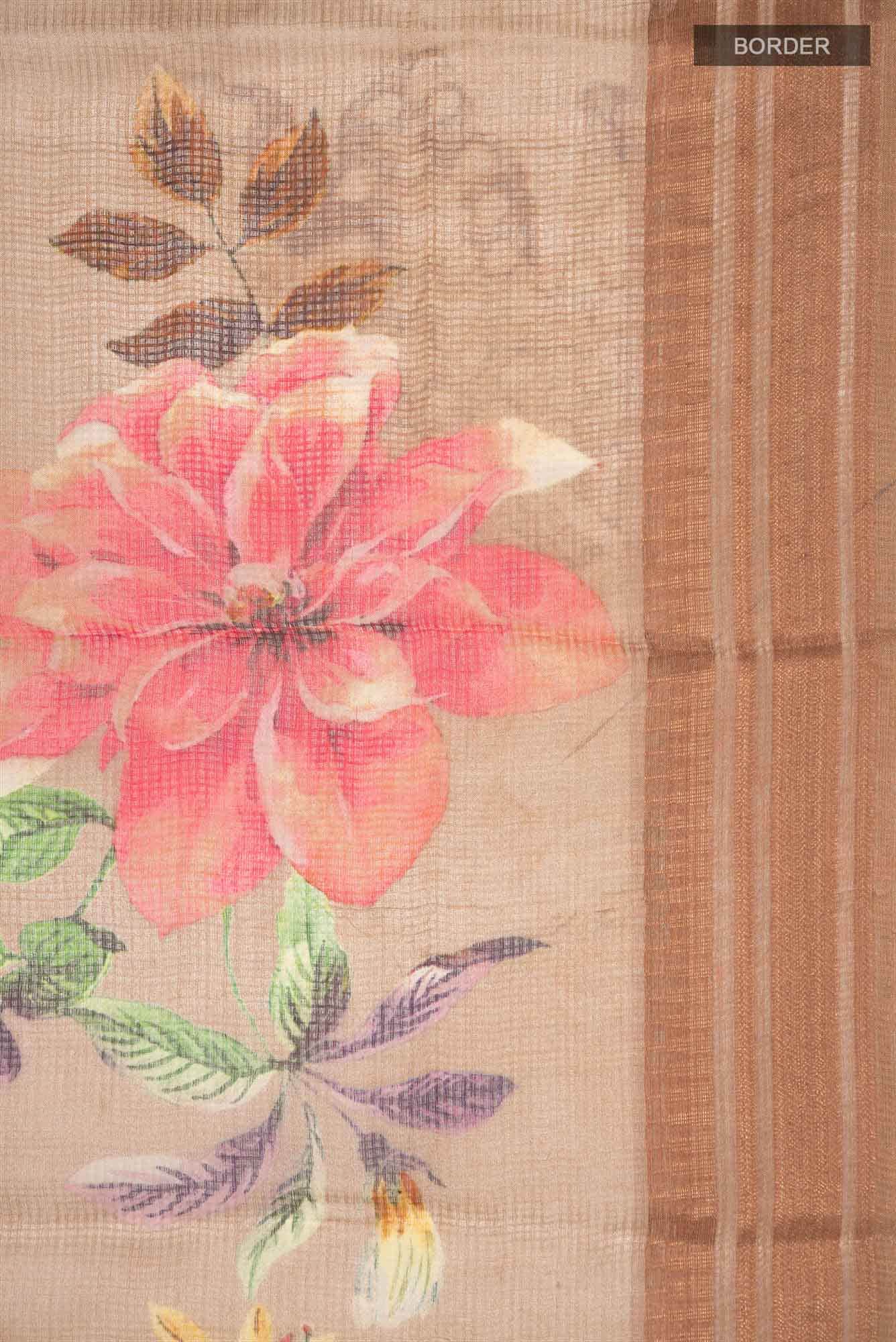 Beige Kota Silk Saree