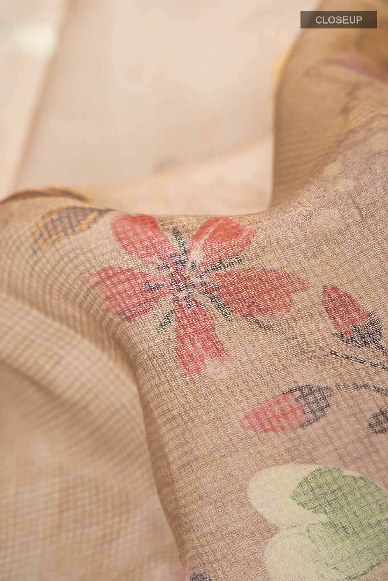 Beige Kota Silk Saree