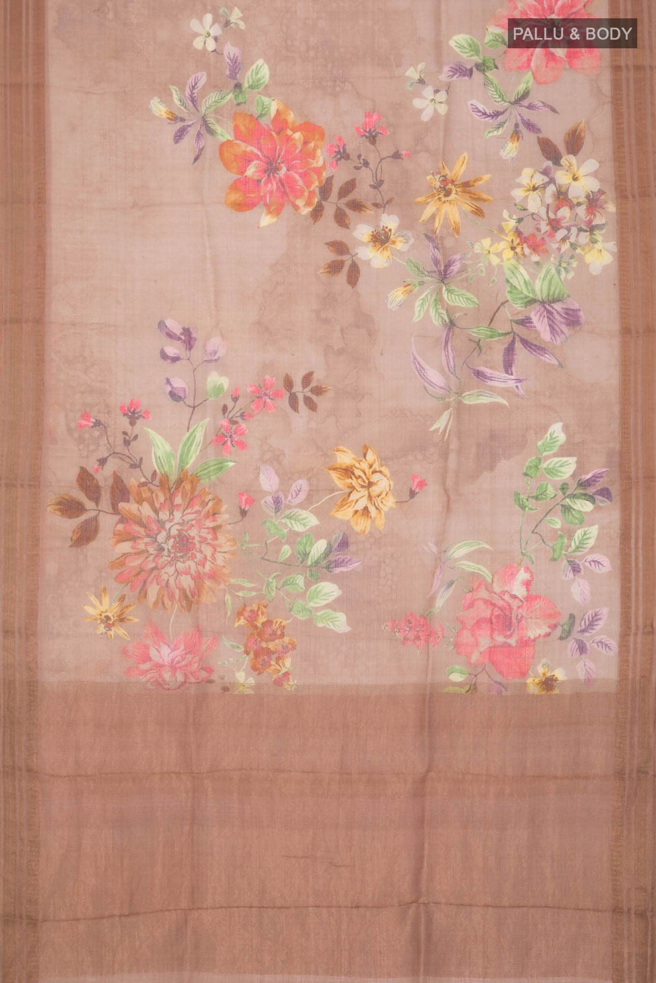Beige Kota Silk Saree