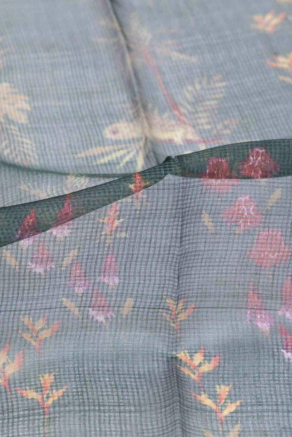 Bottle Green Dual Tone Kota Silk Saree