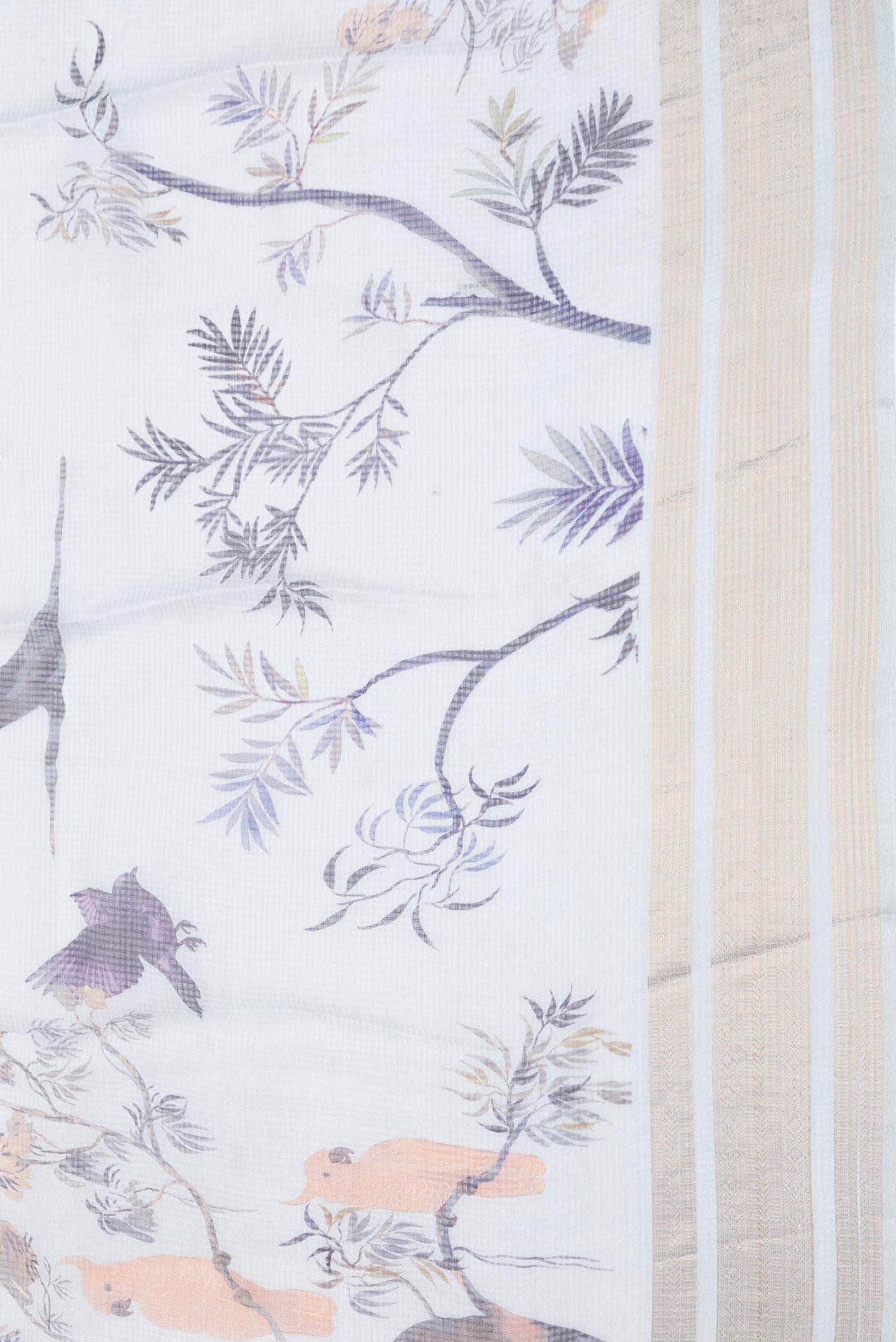 Grey Dual Tone Kota Silk Saree