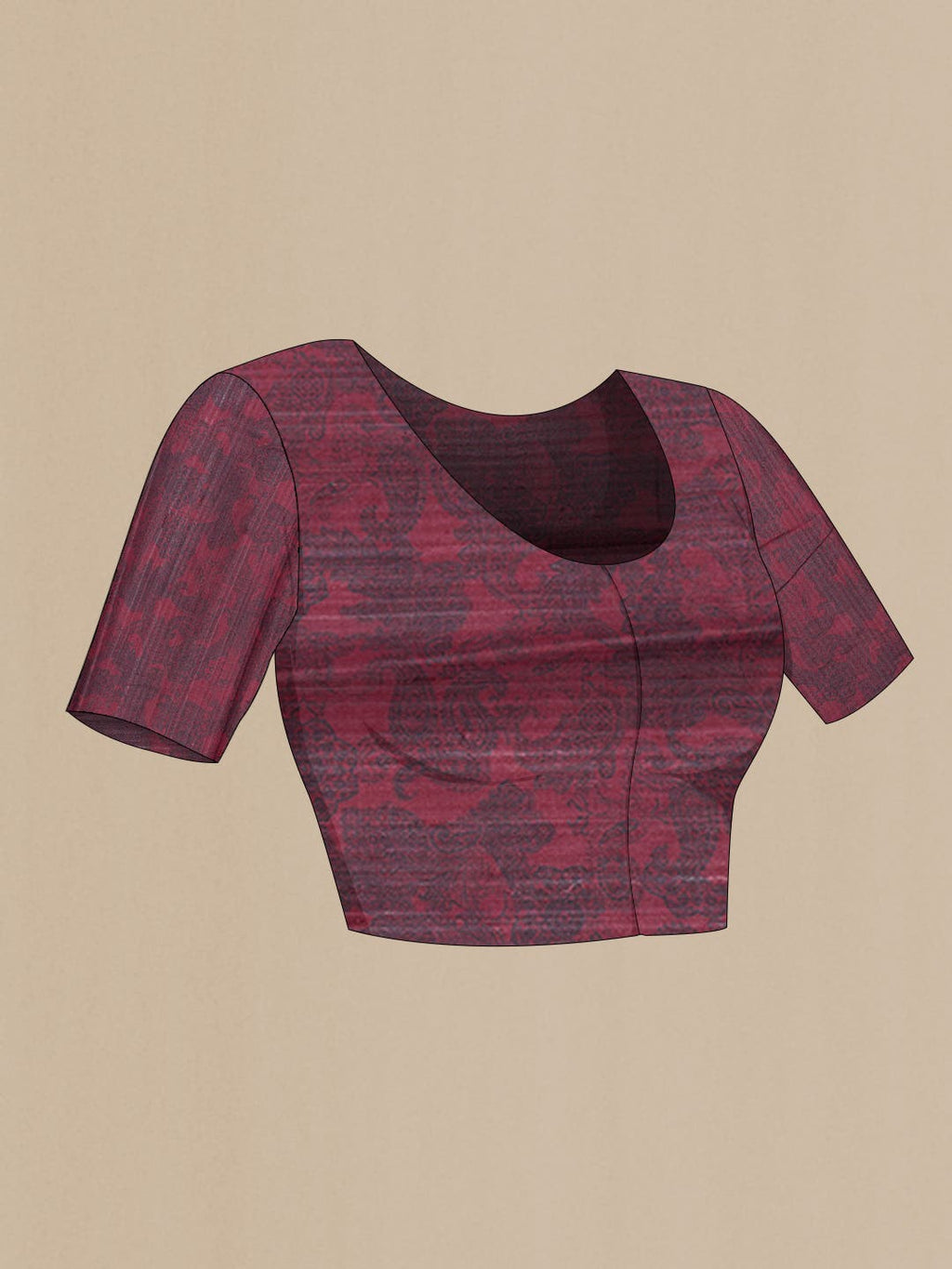 Maroon Tussar Silk Saree