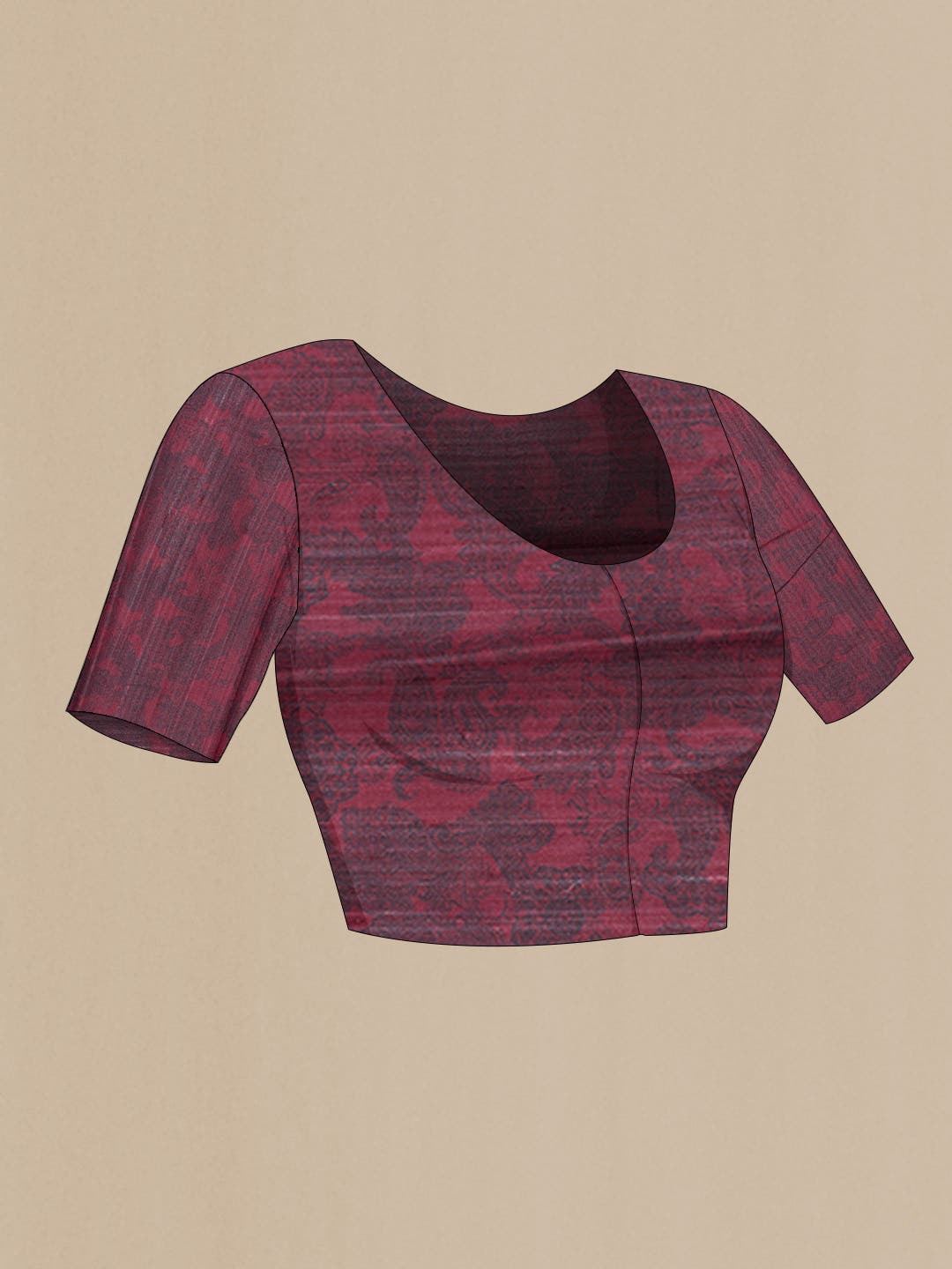 Maroon Tussar Silk Saree