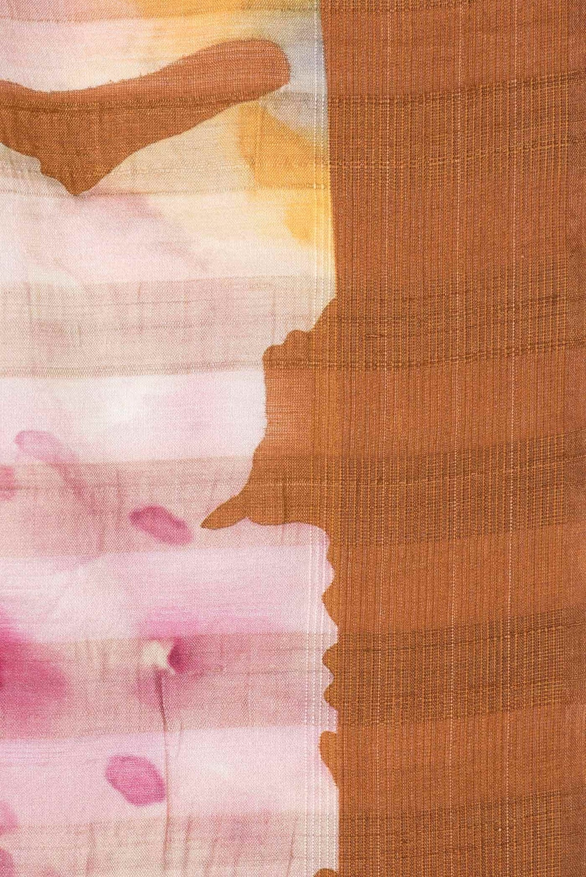 Brown Tussar Silk Saree