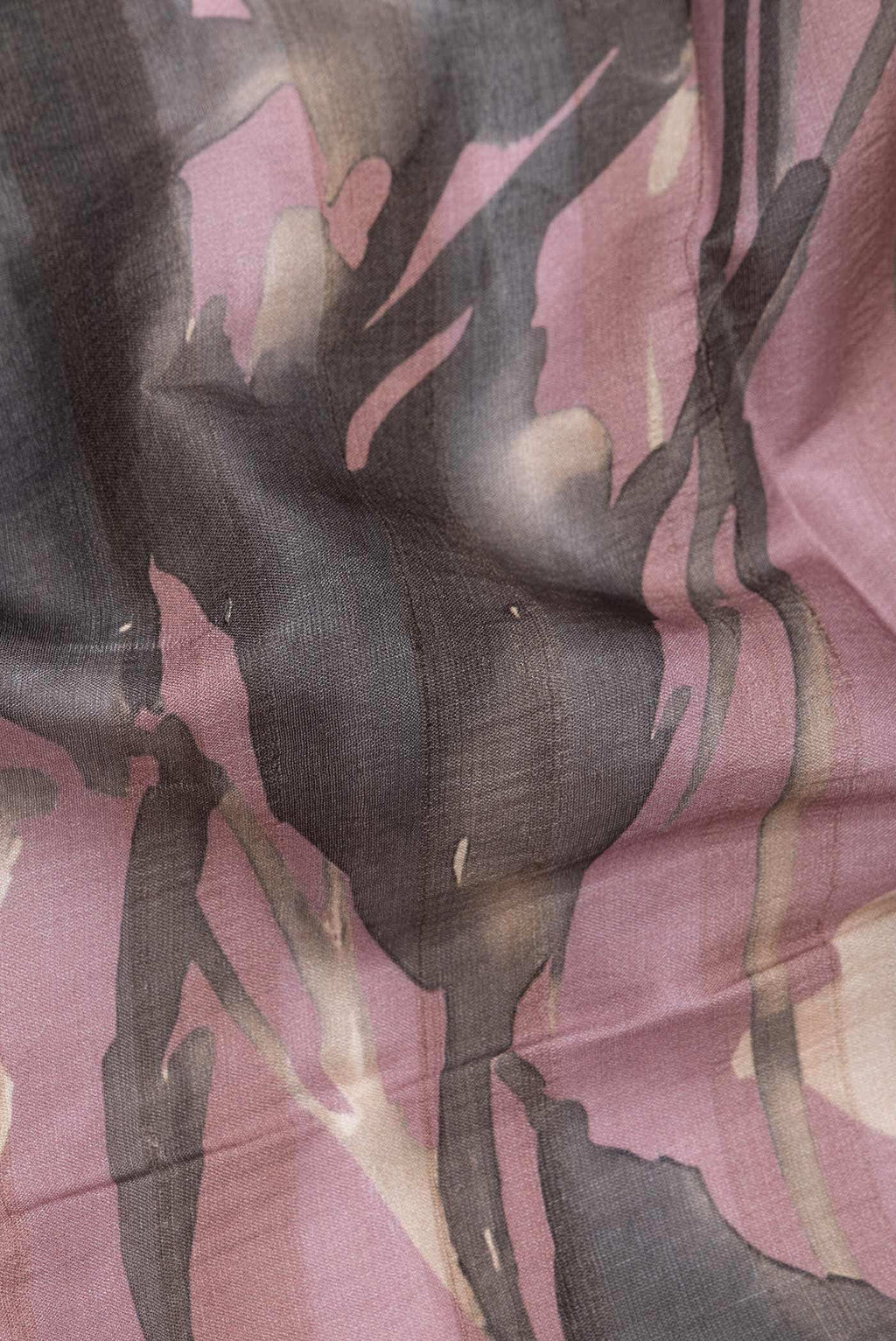 Pink Tussar Silk Saree