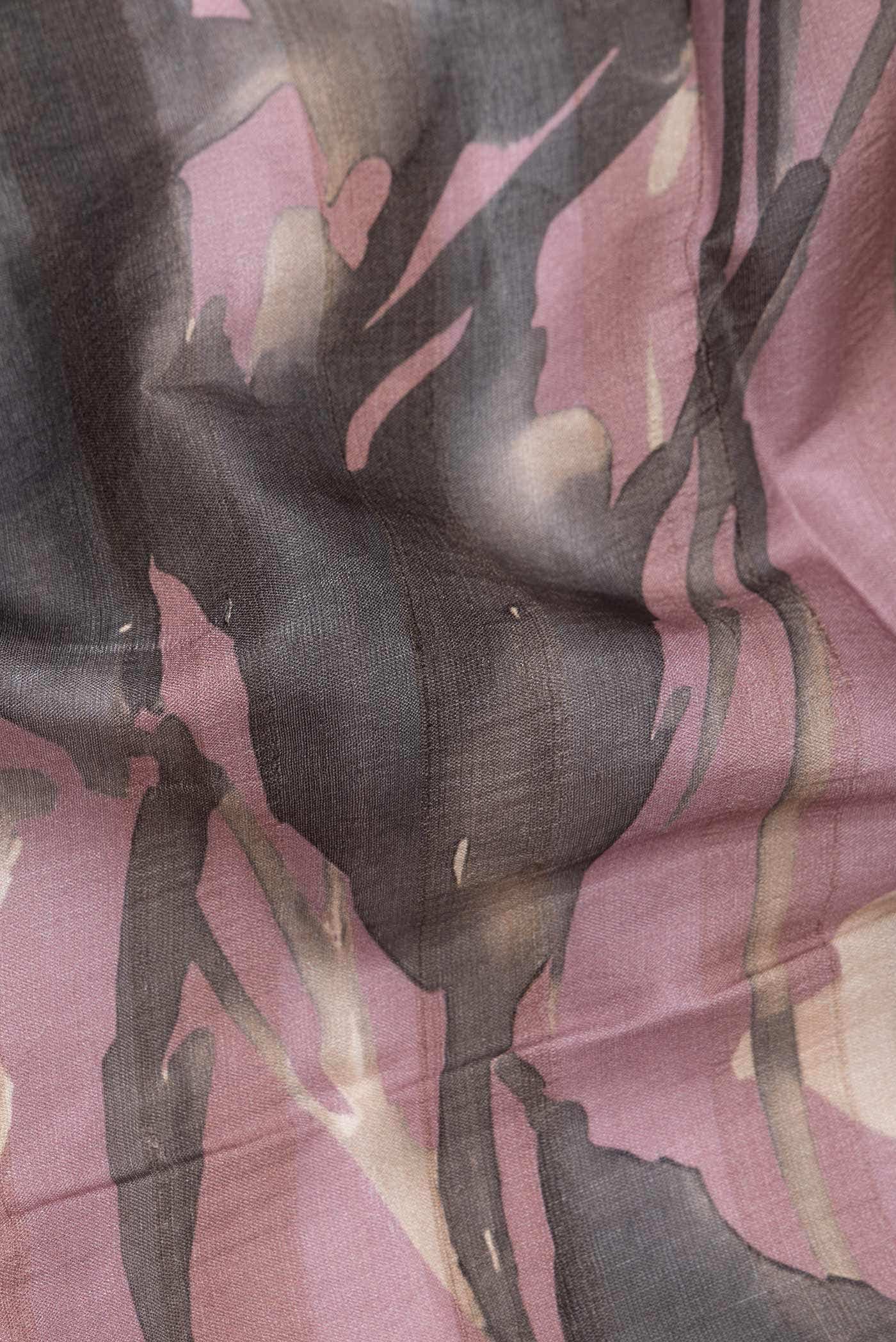 Pink Tussar Silk Saree